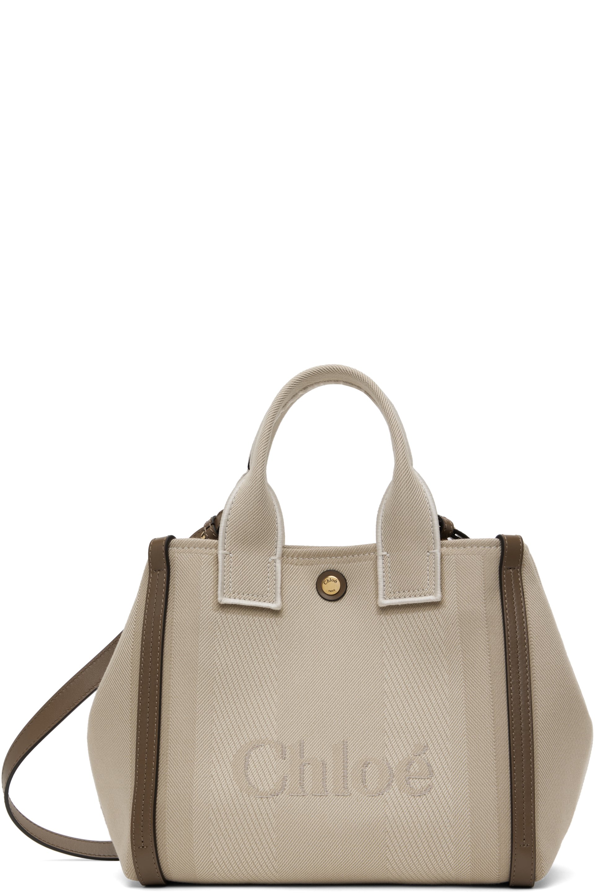Chloé - Petit cabas beige à logos
