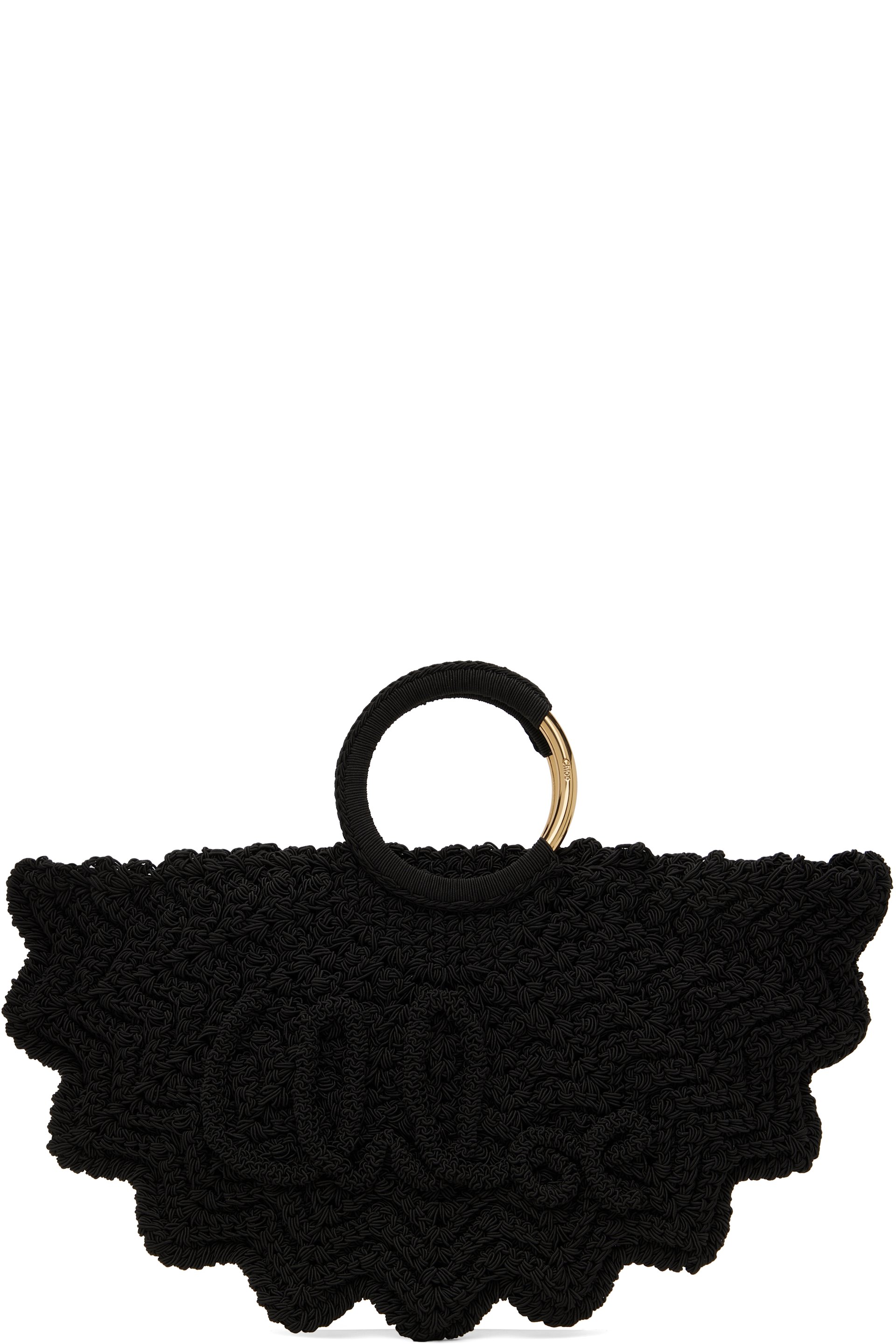 Chloé - Petit sac Paravent noir à poignée de style bracelet