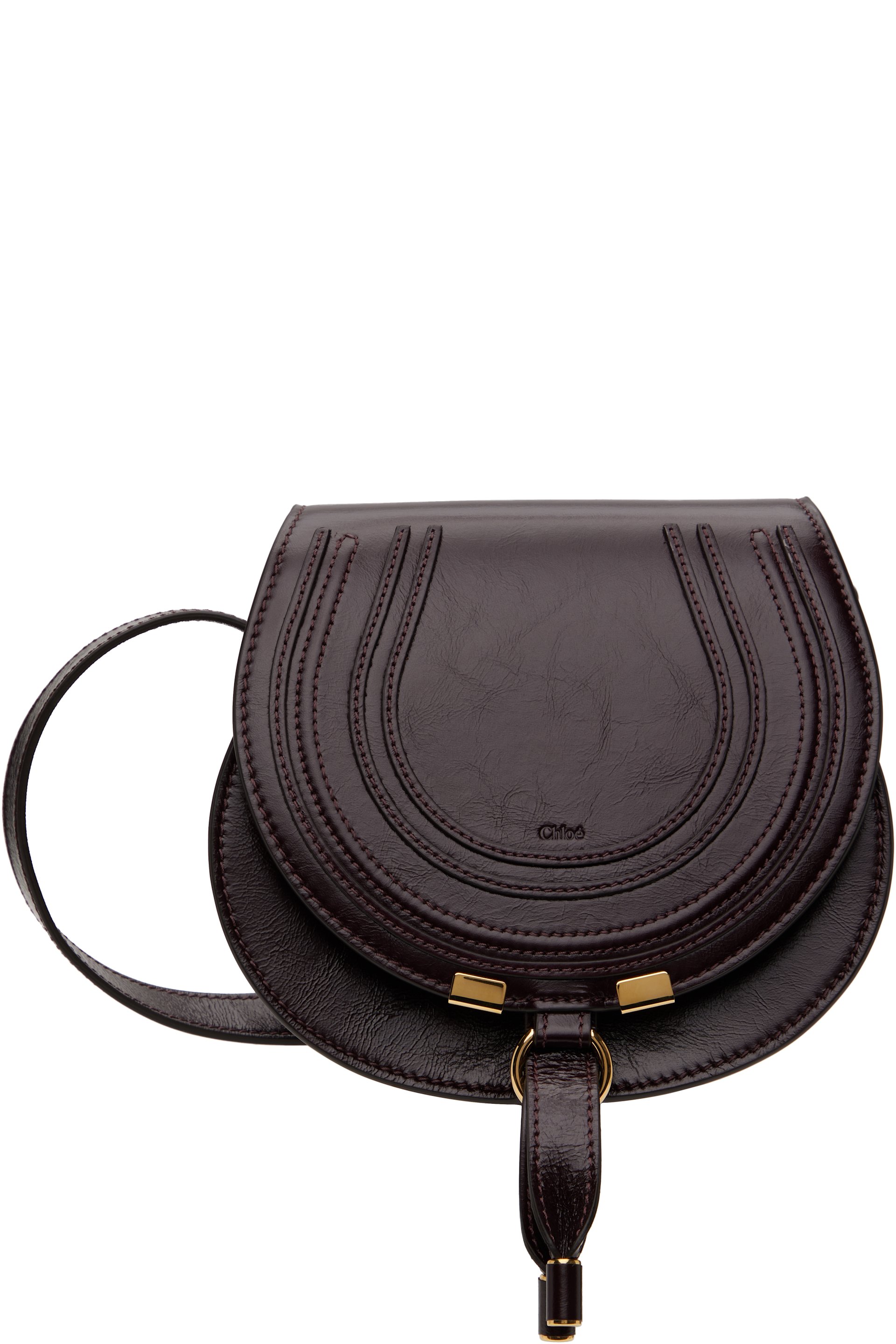 Chloé - Petit sac sellier bourgogne - Marcie