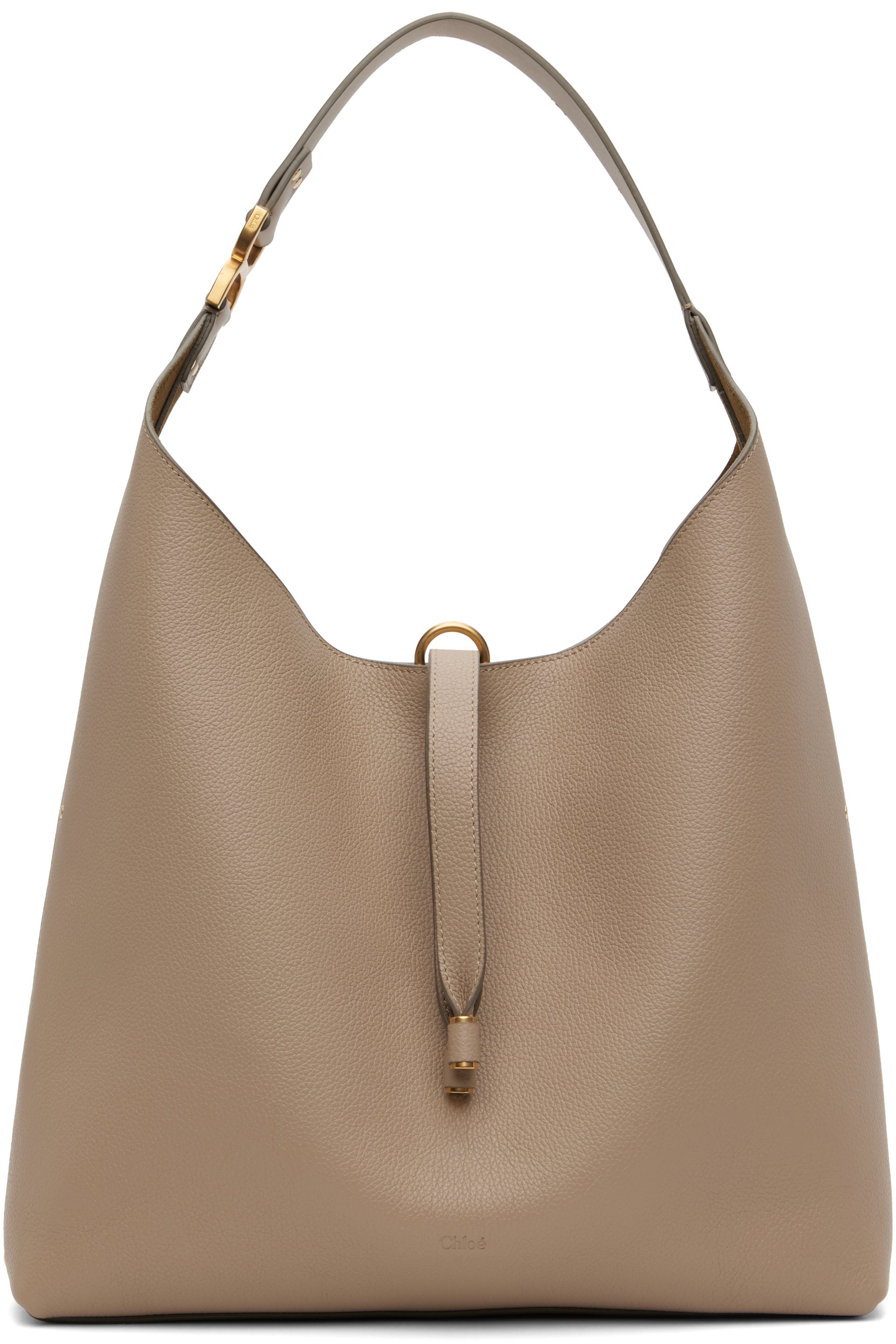 Chloé - Cabas taupe à ferrure Marcie