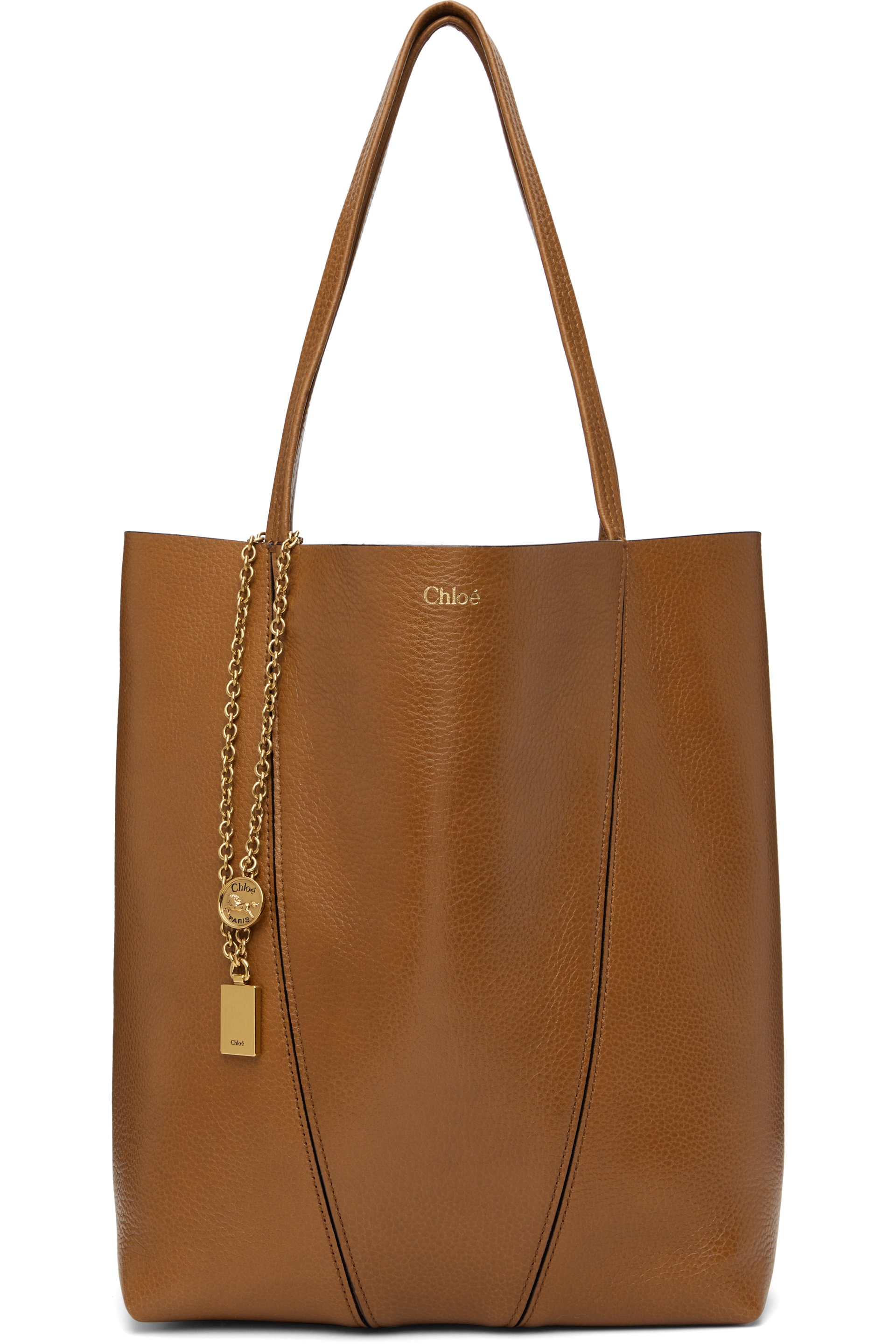 Chloé - Cabas Spin brun à logos