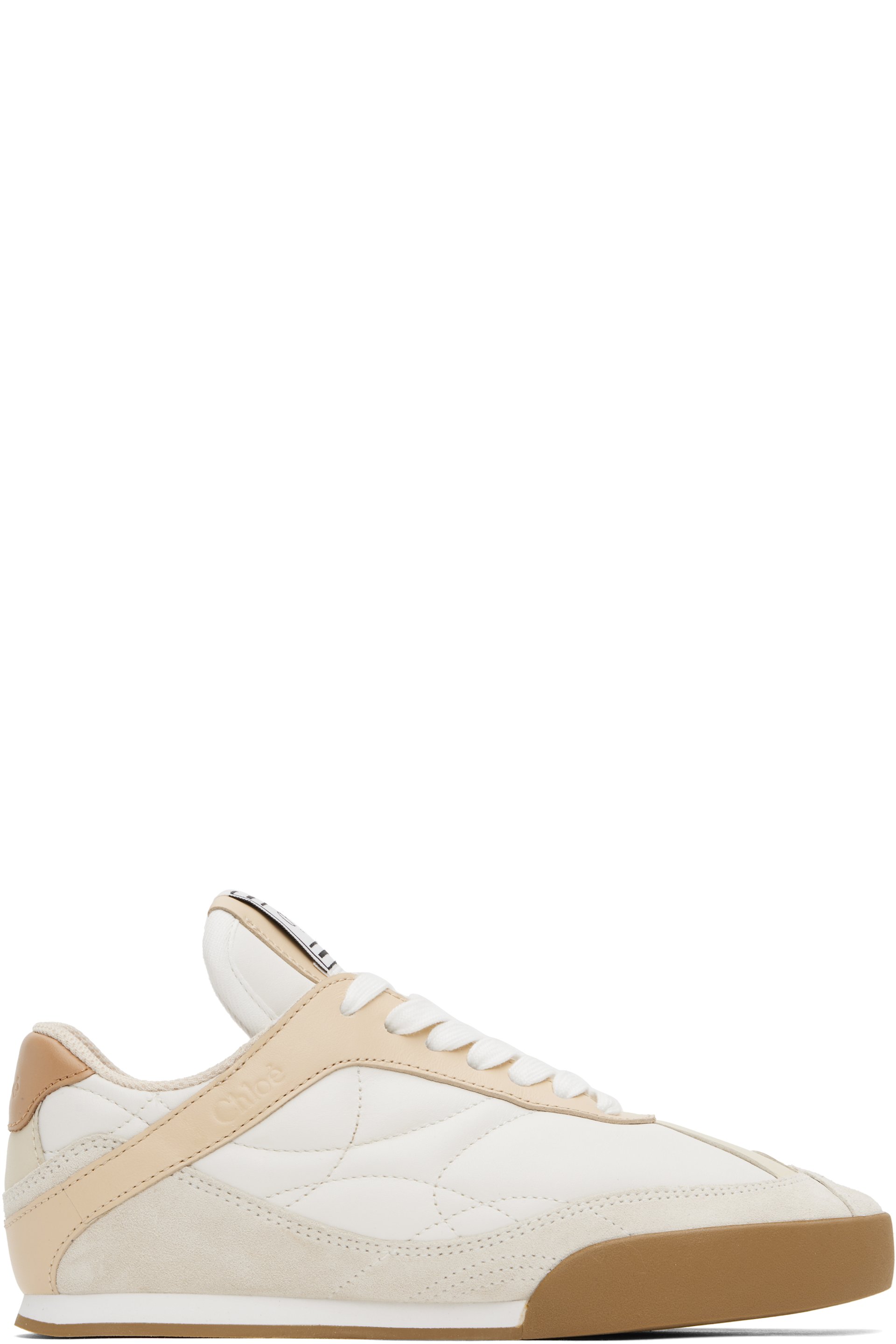 Chloé - Baskets Kick beige et blanc à logos