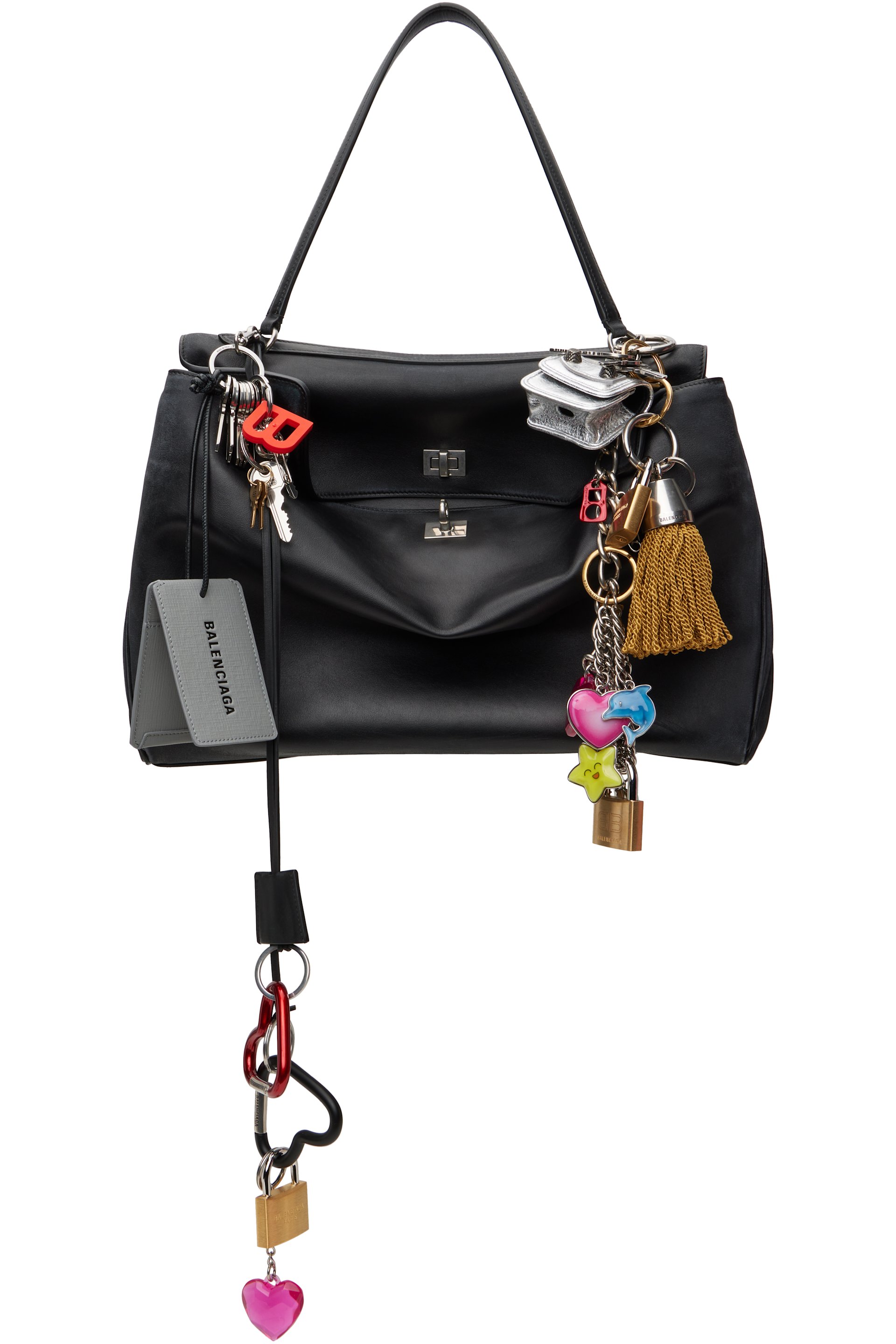 Balenciaga - Grand sac Rodeo noir à breloques