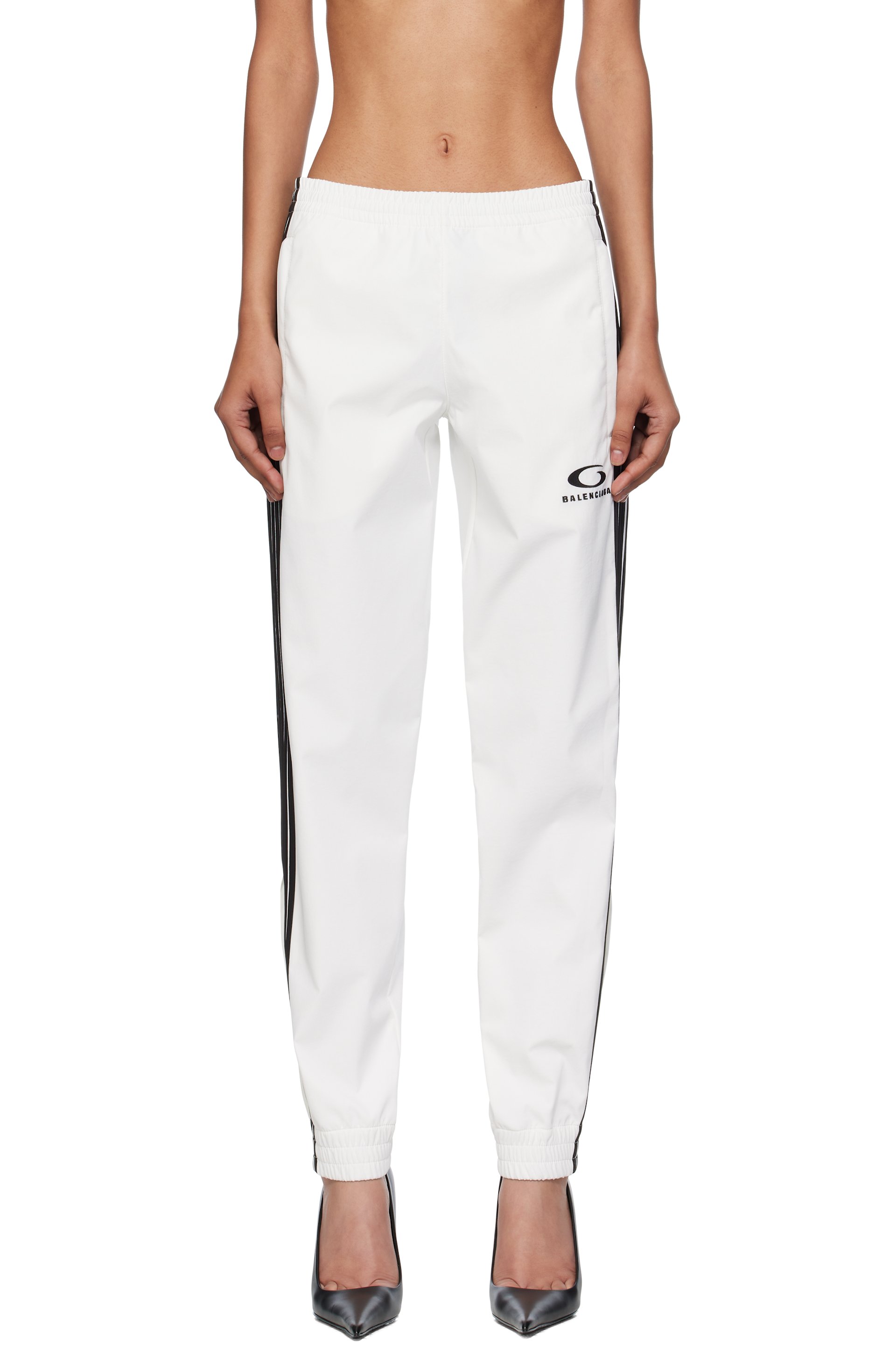 Balenciaga - Pantalon de survêtement blanc à rayures