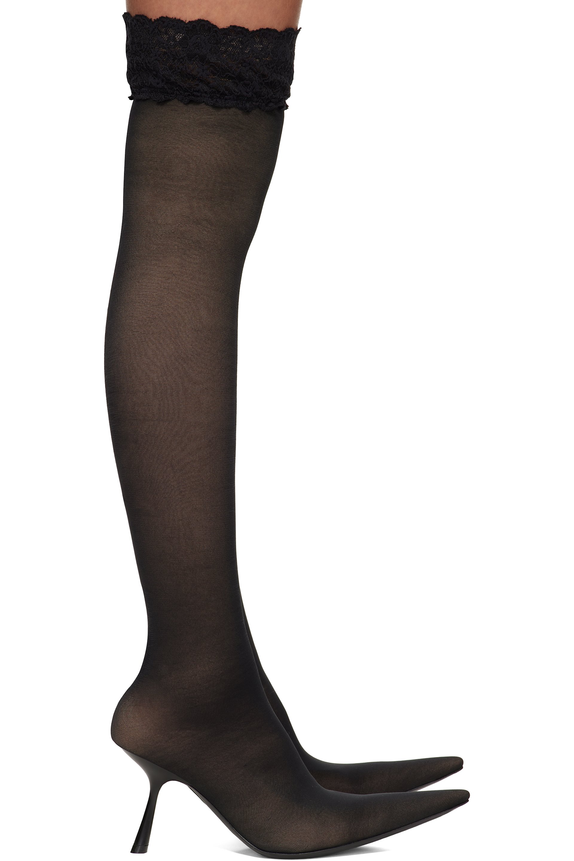 Balenciaga - Black Stocking Heeled Tall Boot