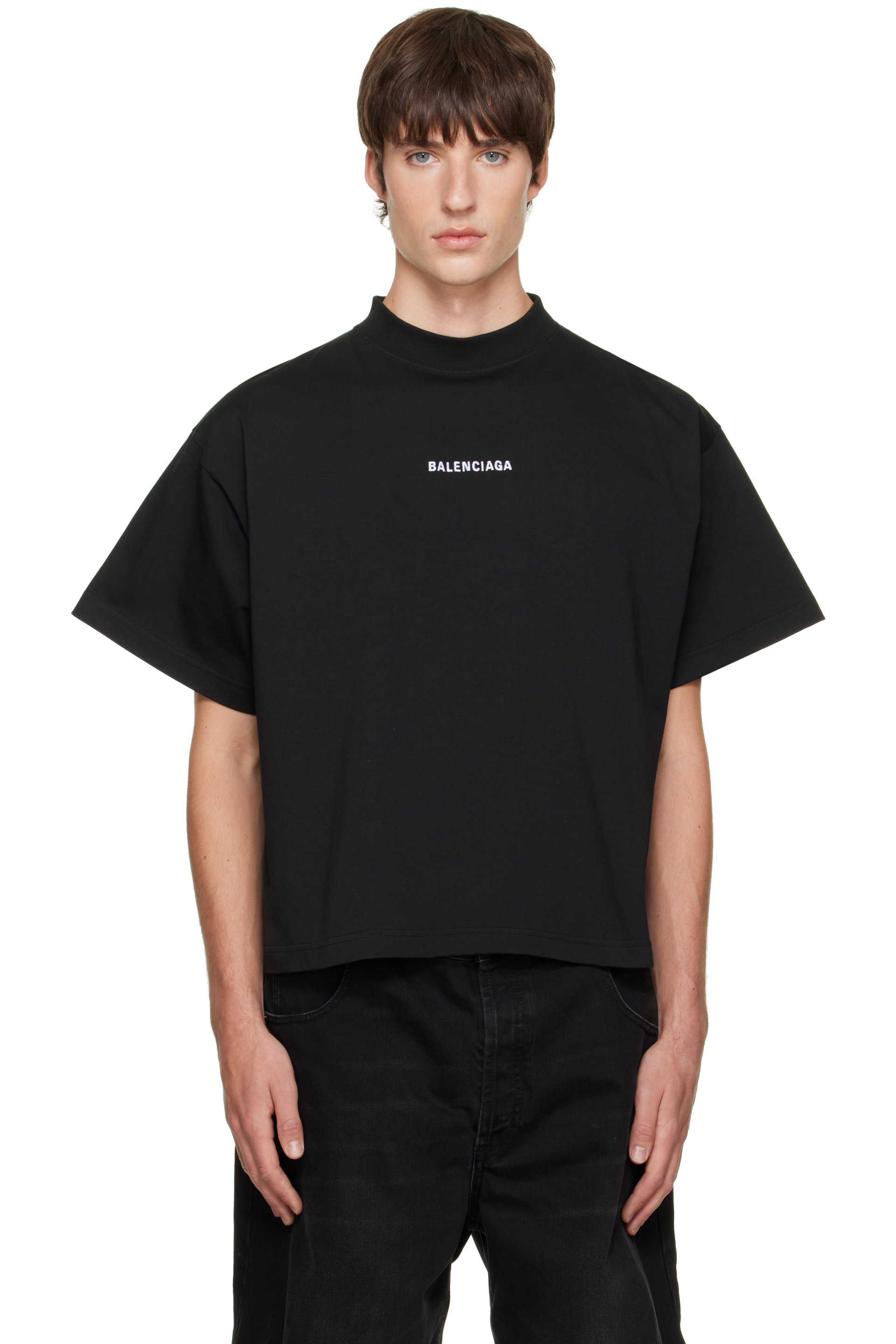 Balenciaga - 黑色刺绣 T 恤