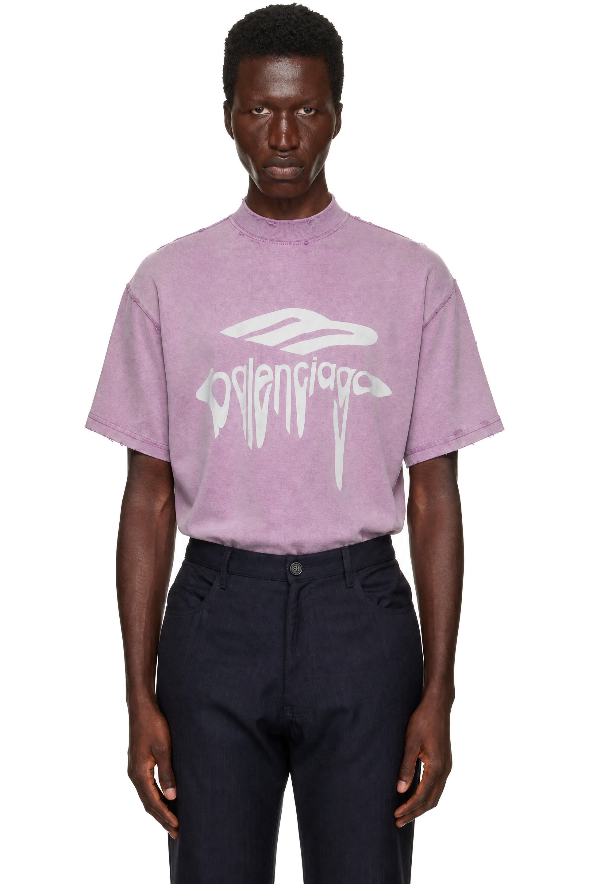 Balenciaga - Purple 3B Liquified Oversized T-shirt