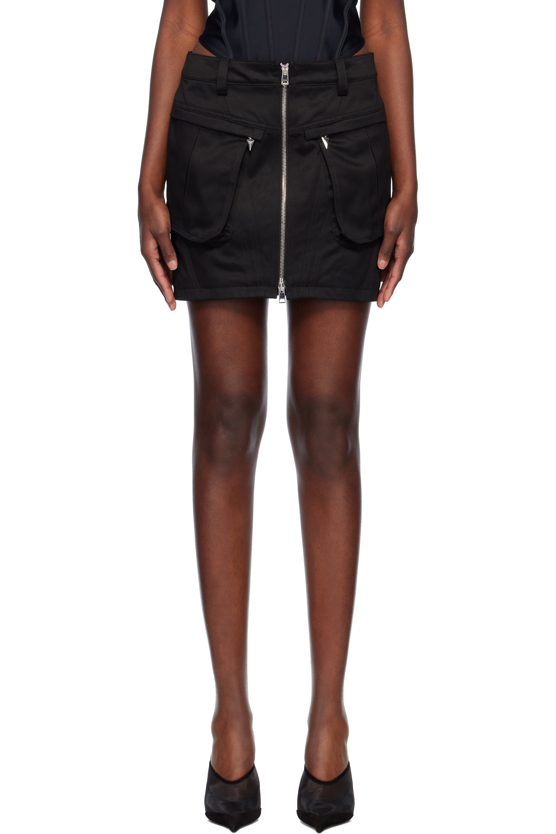 Mugler - Minijupe cargo noire