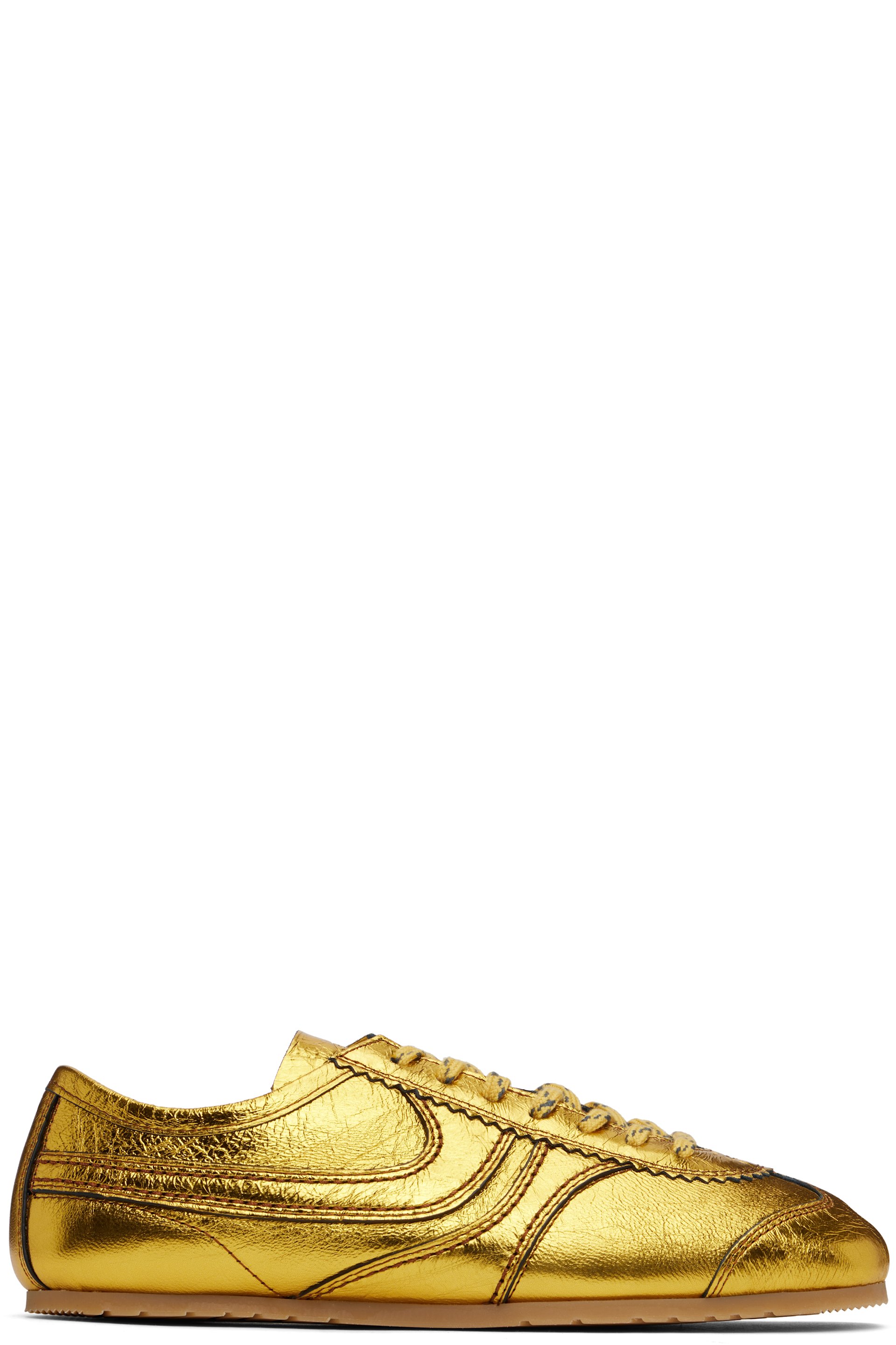 Dries Van Noten - Baskets doré métallique
