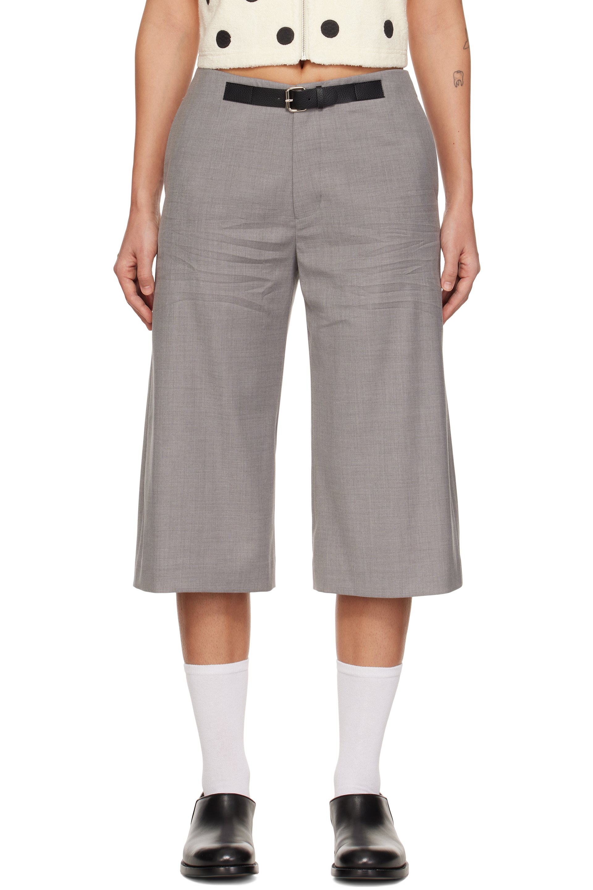 CPLUS Series - Gray Decorative Band Suiting Shorts