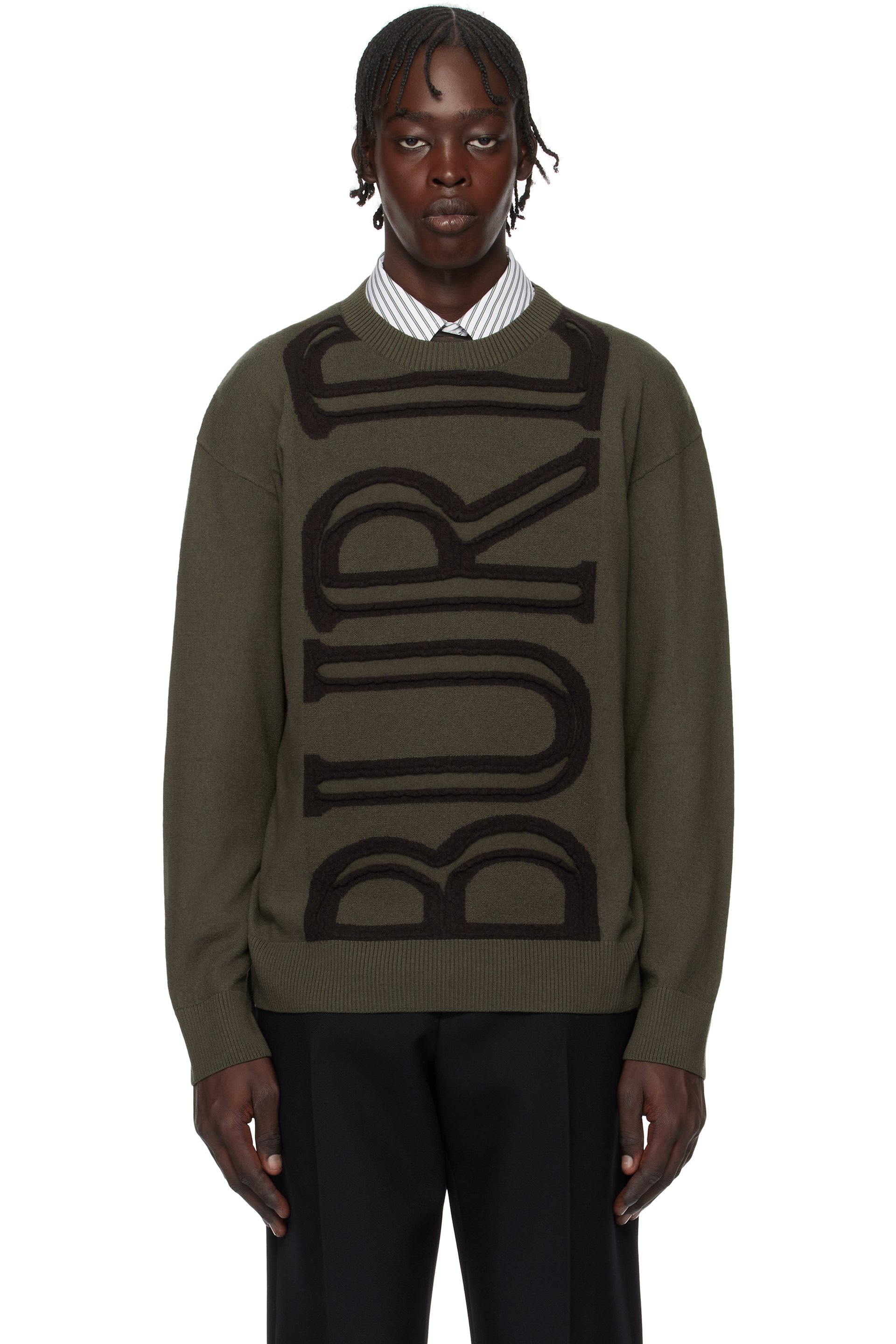 Burberry - Brown Logo Wool Sweater