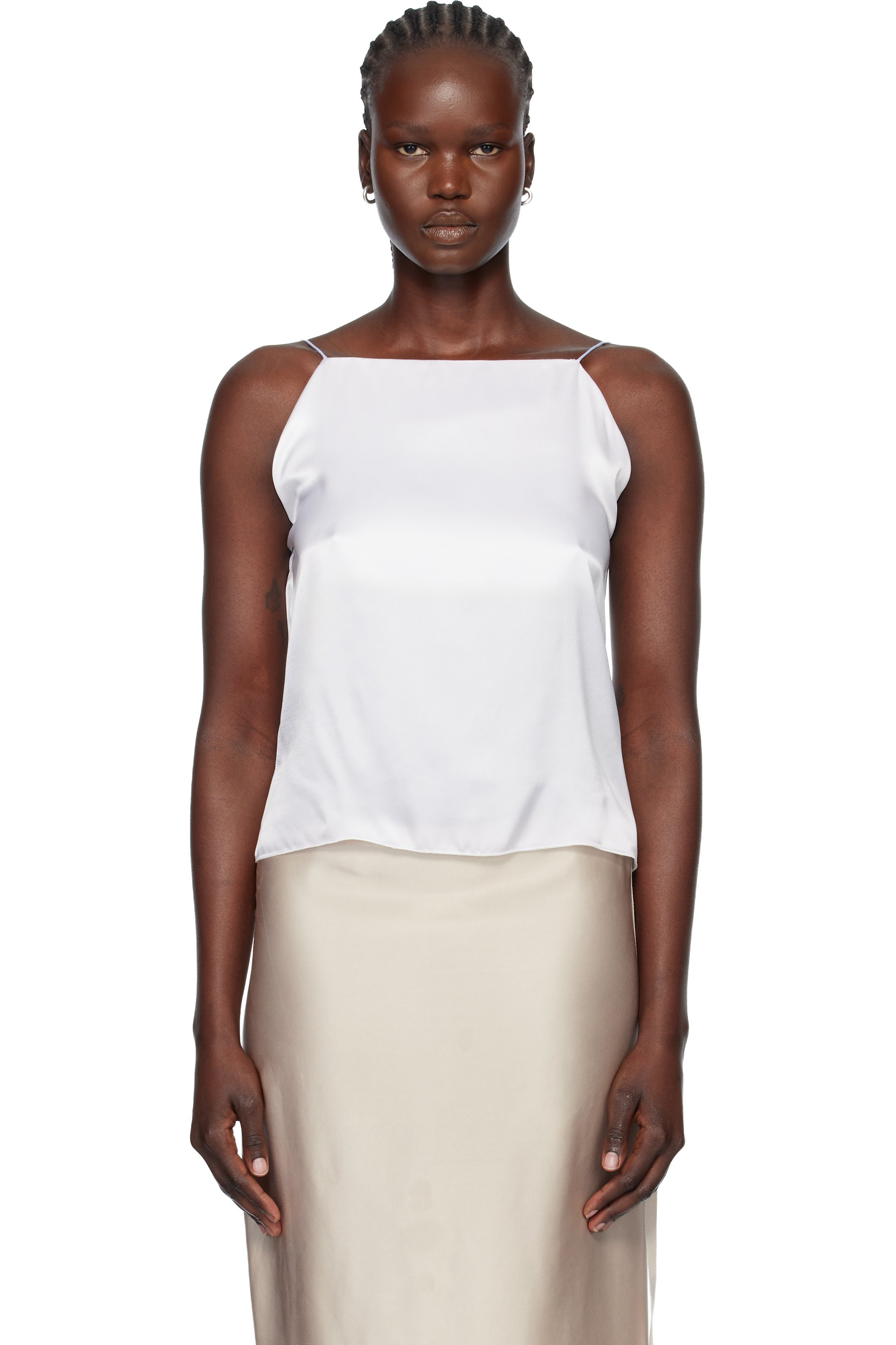 Ann Demeulemeester - Haut Heda blanc à dos ouvert