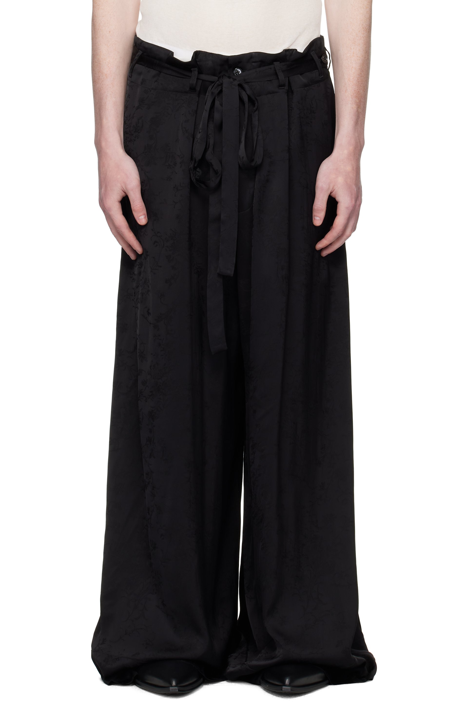 Ann Demeulemeester - Black Bruse Wide Lounge Pants