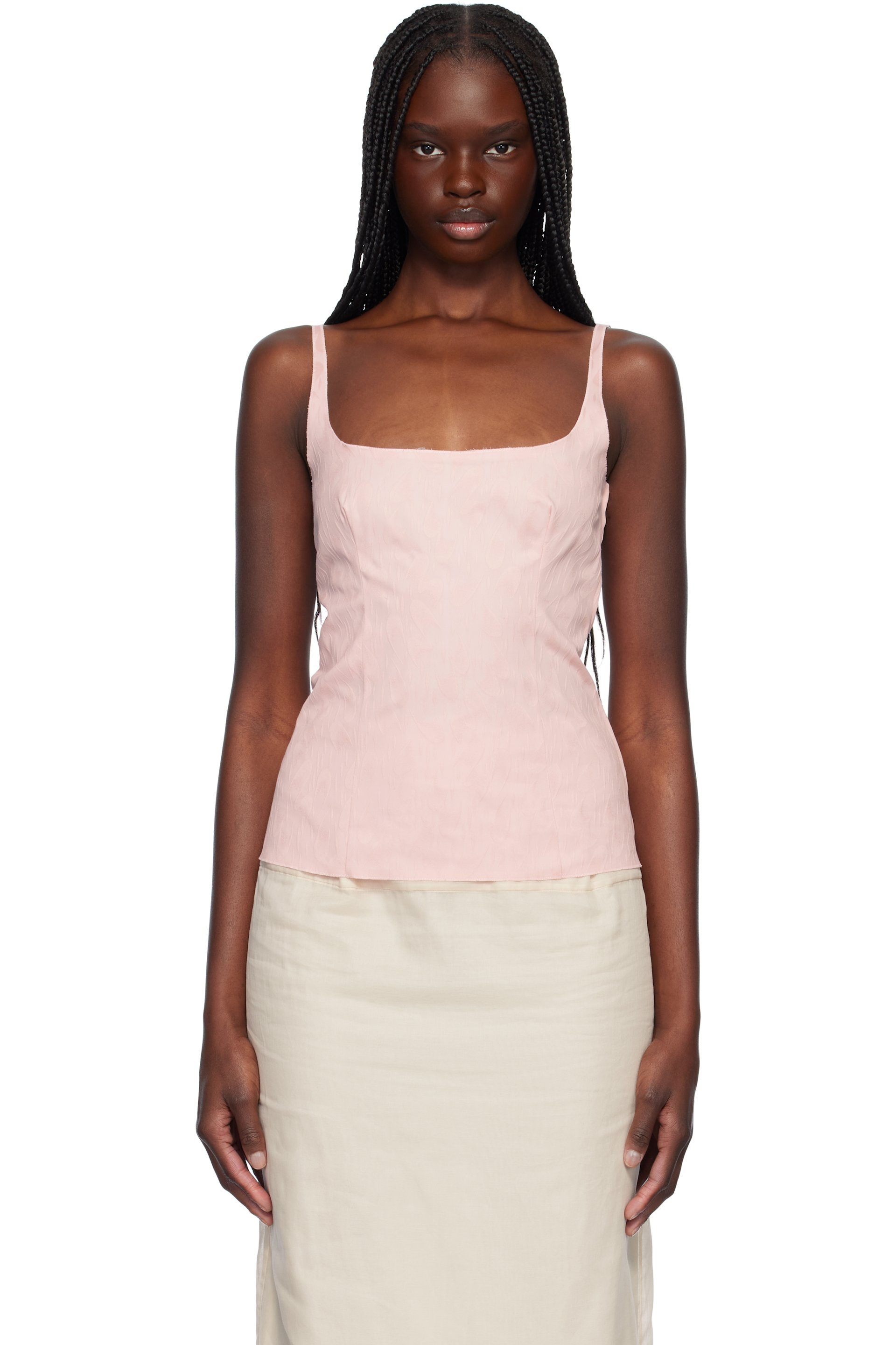 Marni - Haut Waves & Drops rose en jacquard