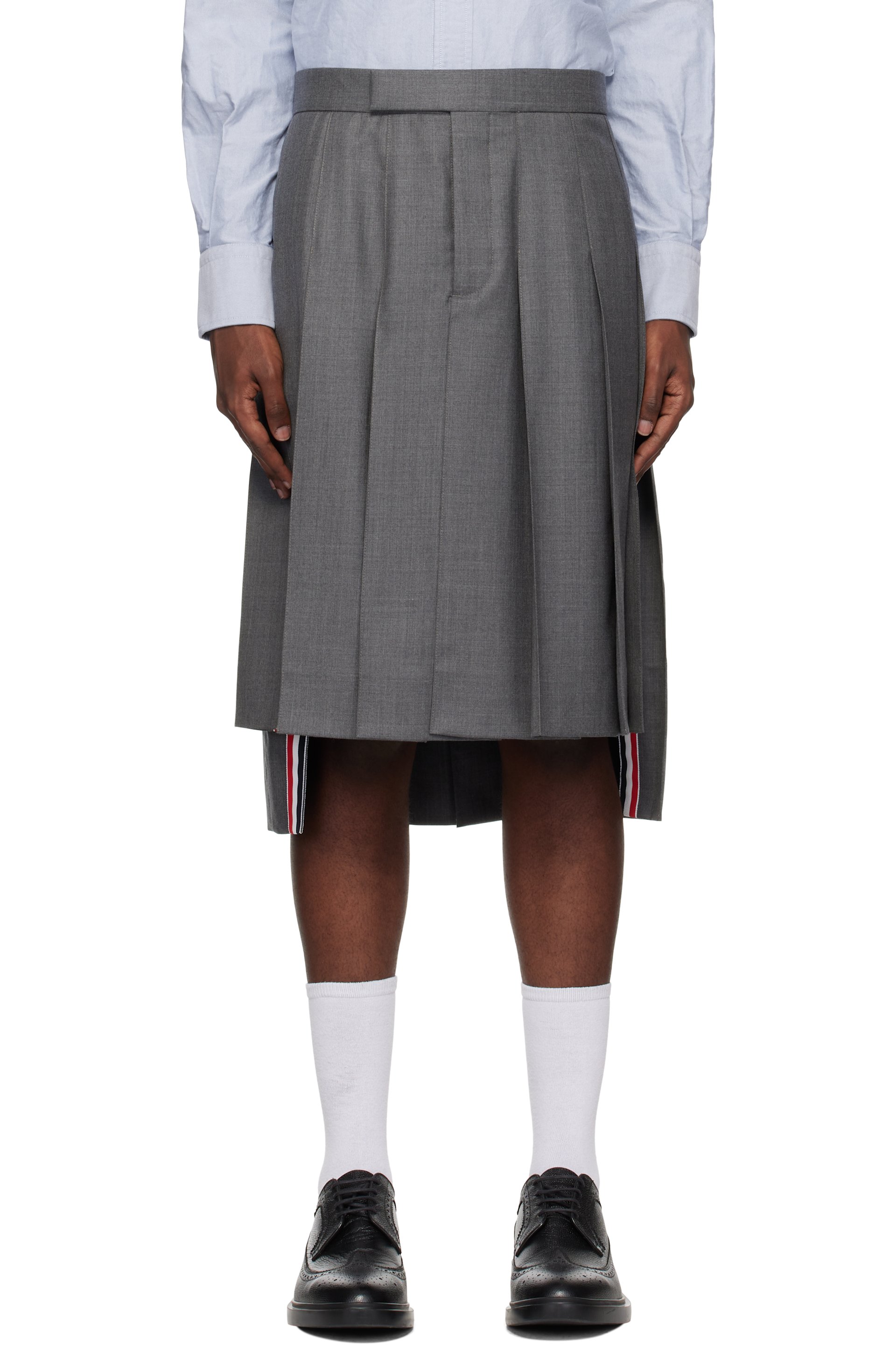 Thom Browne - Gray Classic Twill Pleated Skirt