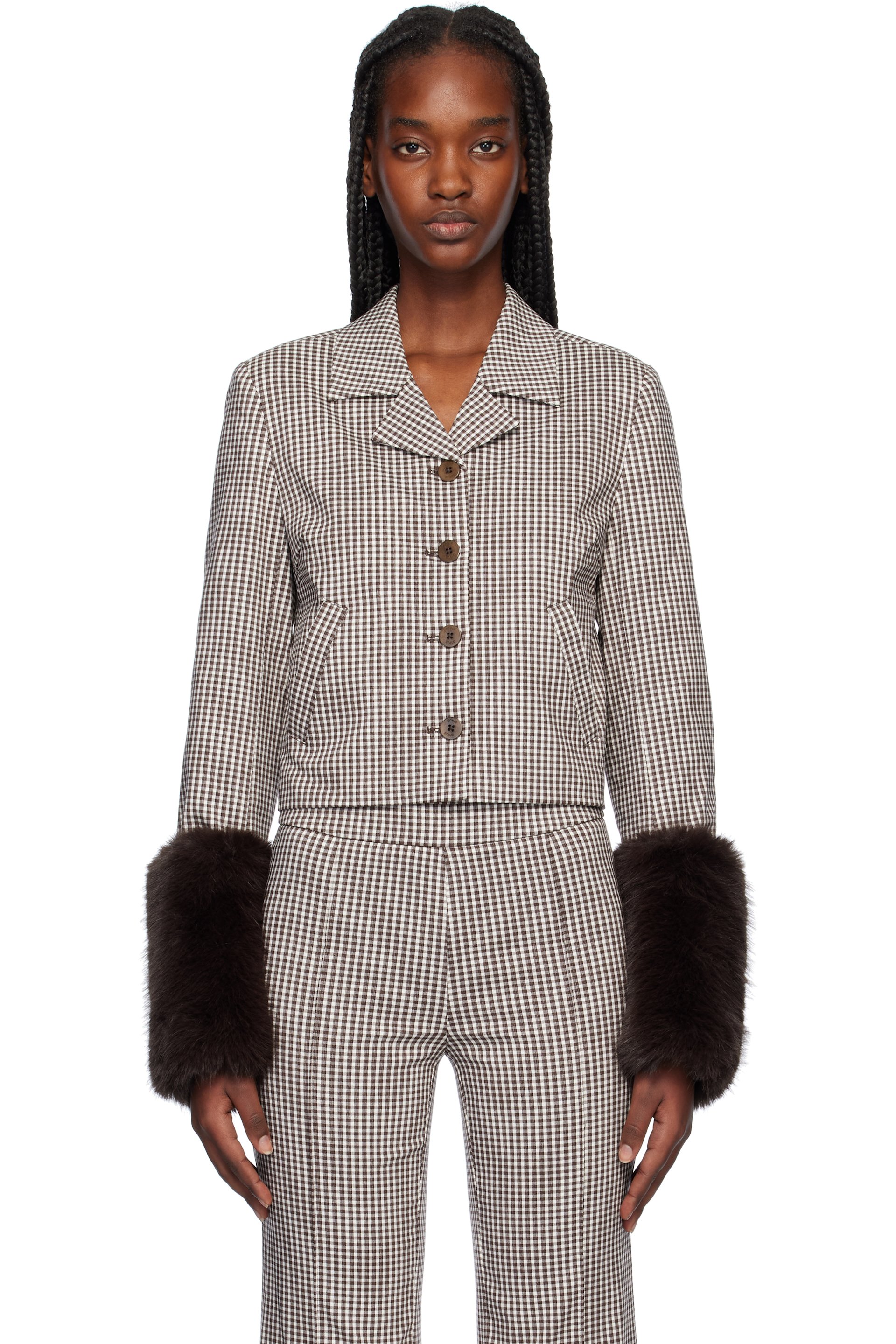 Staud - Brown & White Regency Jacket