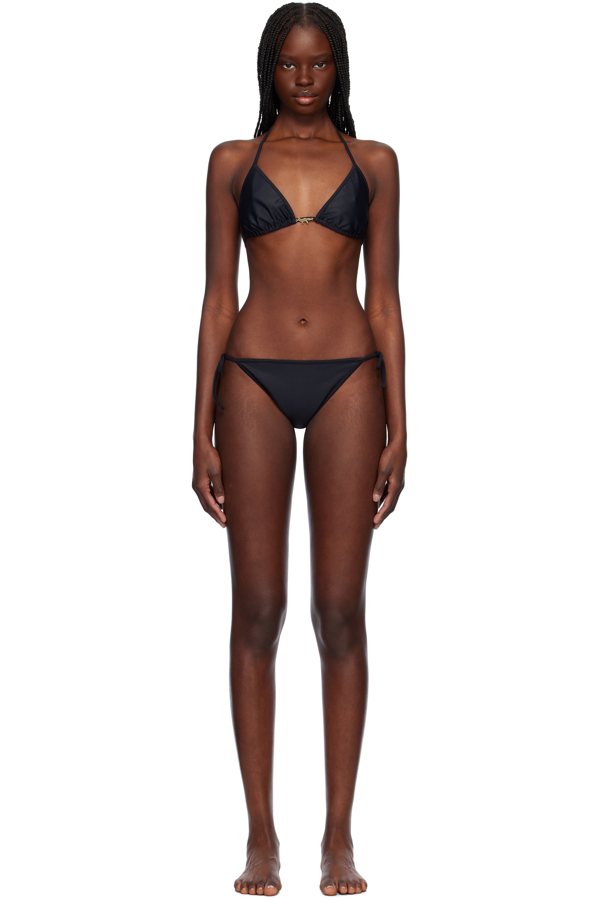 Maison Kitsuné - Bikini noir à logo Baby Fox