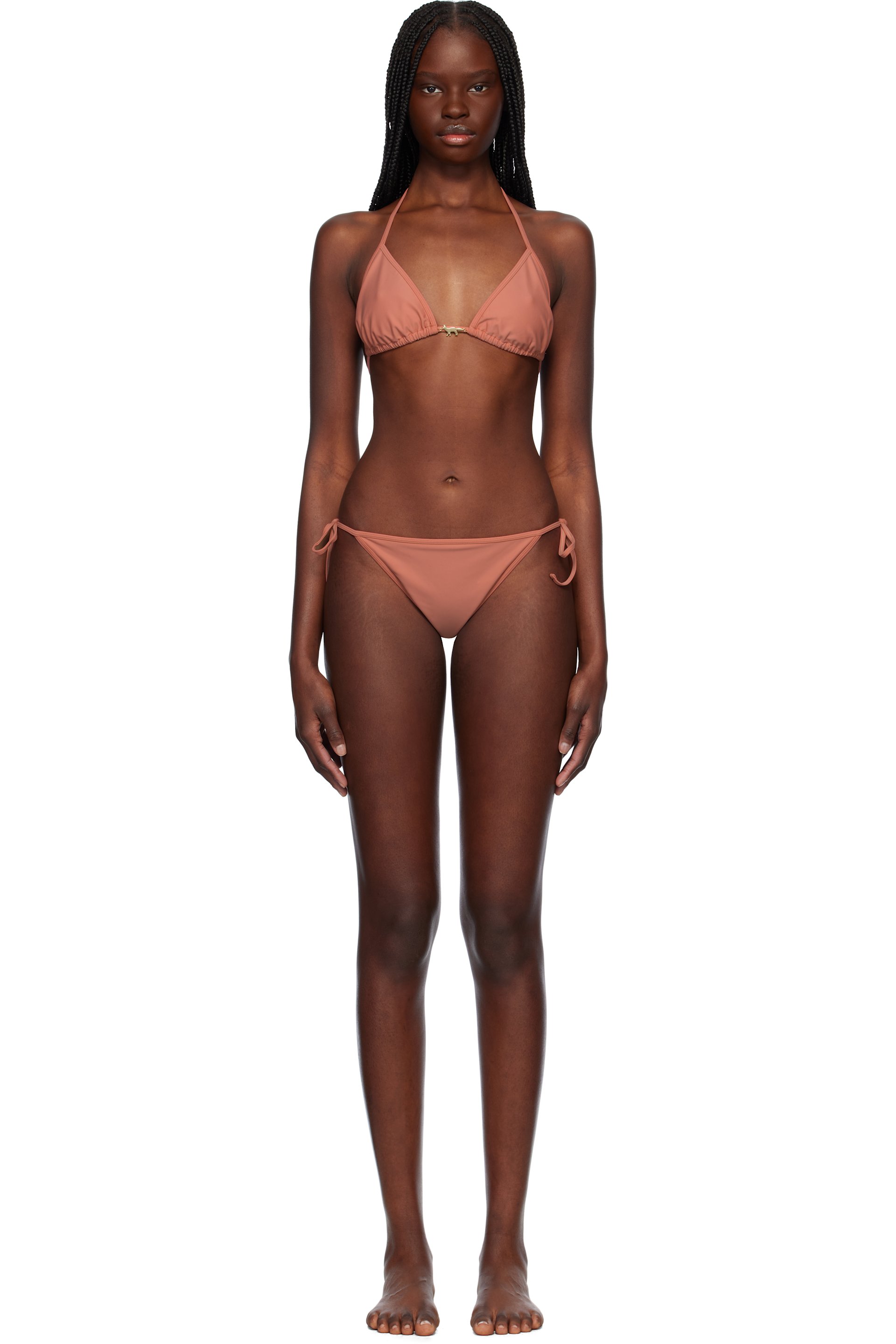 Maison Kitsuné - Bikini rose à logo Baby Fox