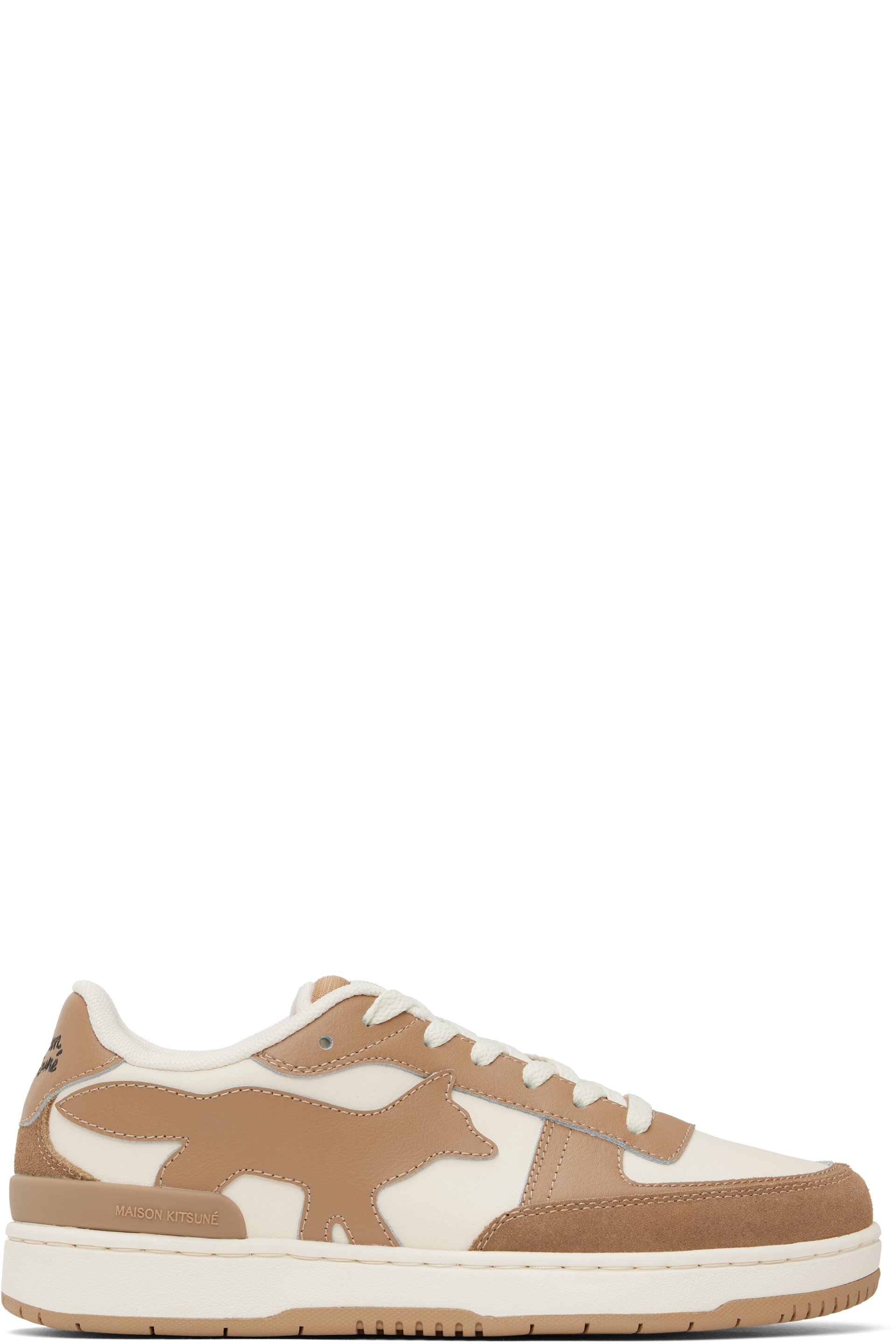 Maison Kitsuné - Baskets Chiru brun et blanc cassé