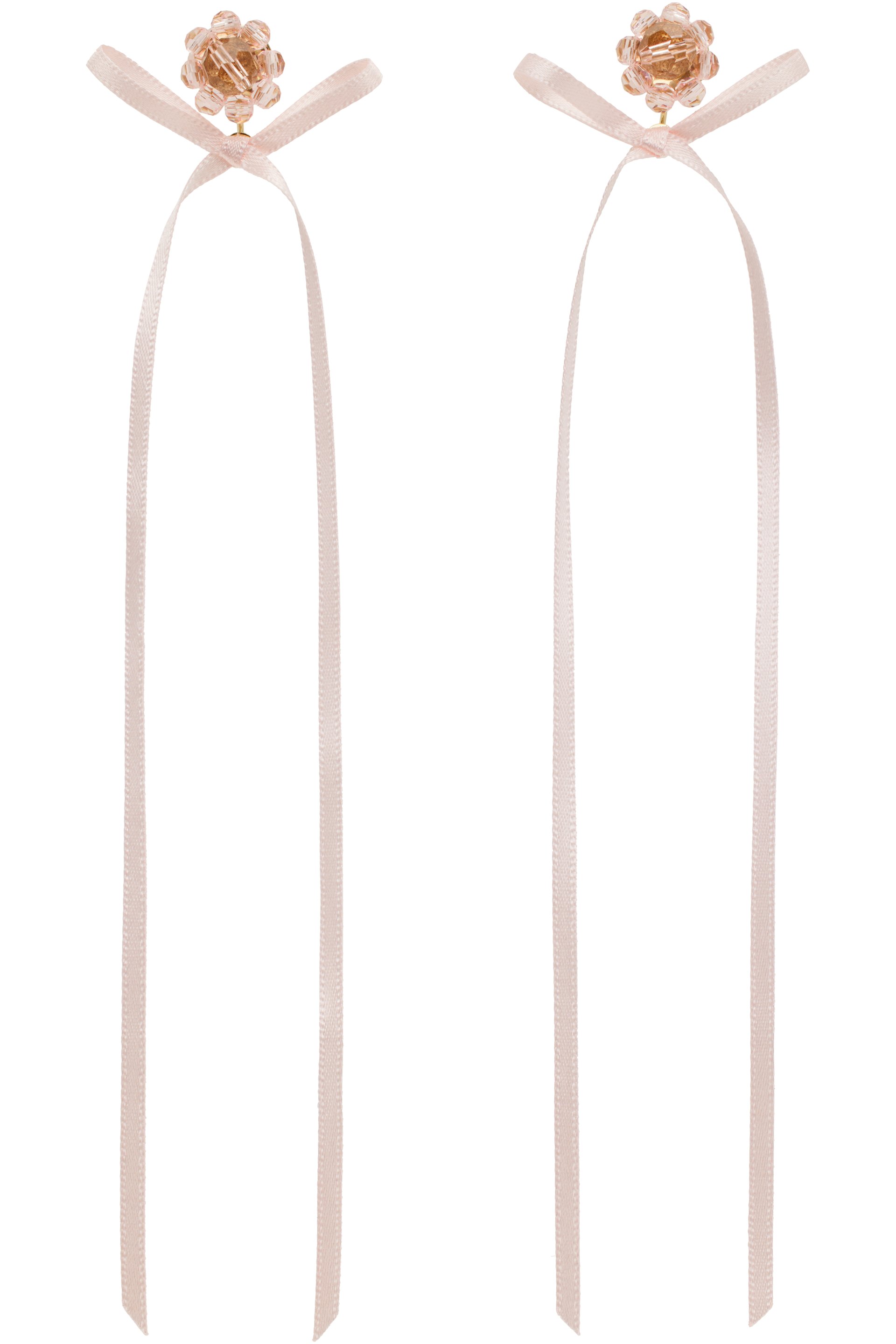 Simone Rocha - 粉色 Bow Ribbon 耳钉