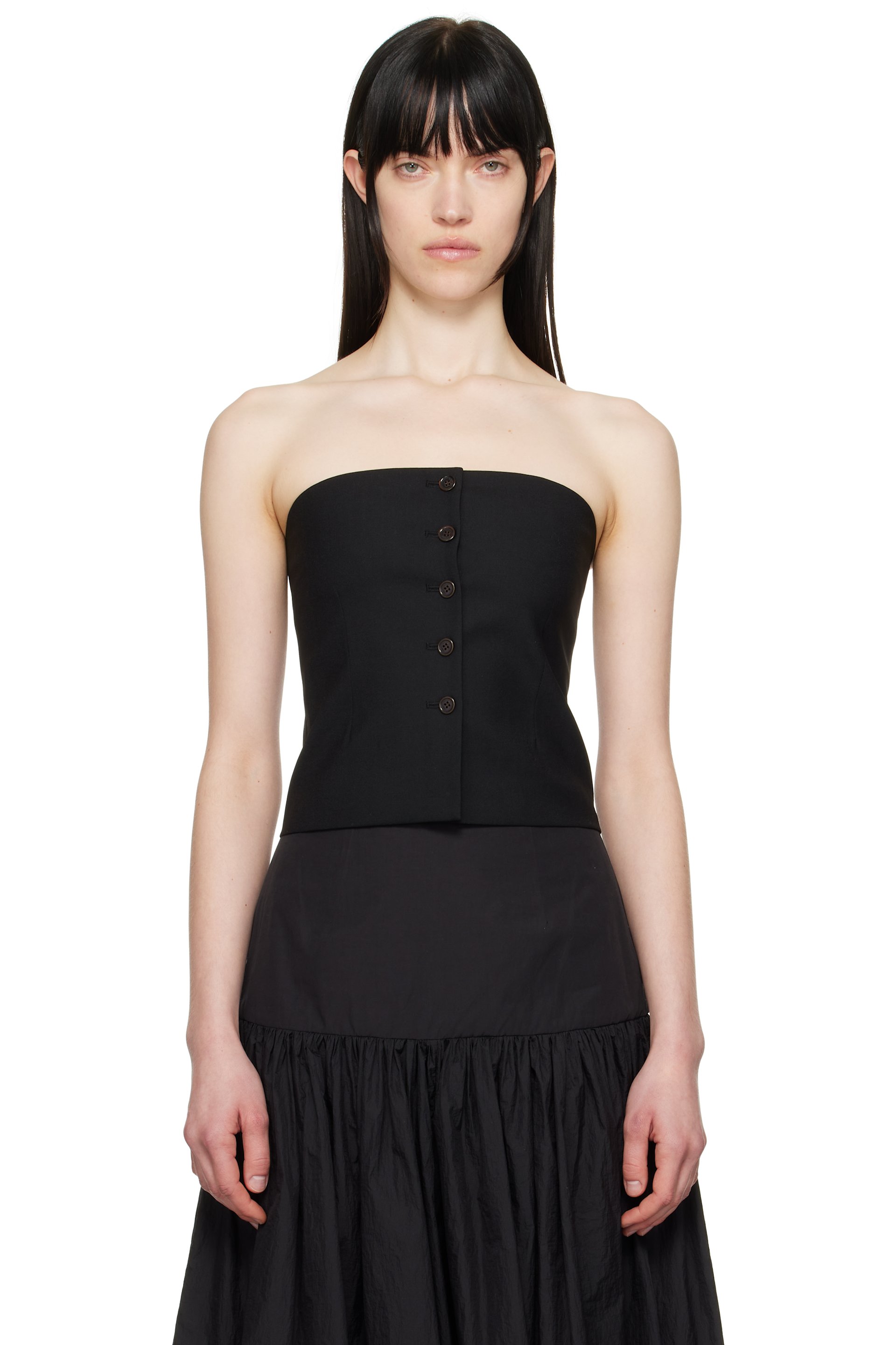 美品　アモマ　AMMOMA　RUFFLE BUSTIER　ビスチェ　F　ブラック 251436F111006_1.jpg