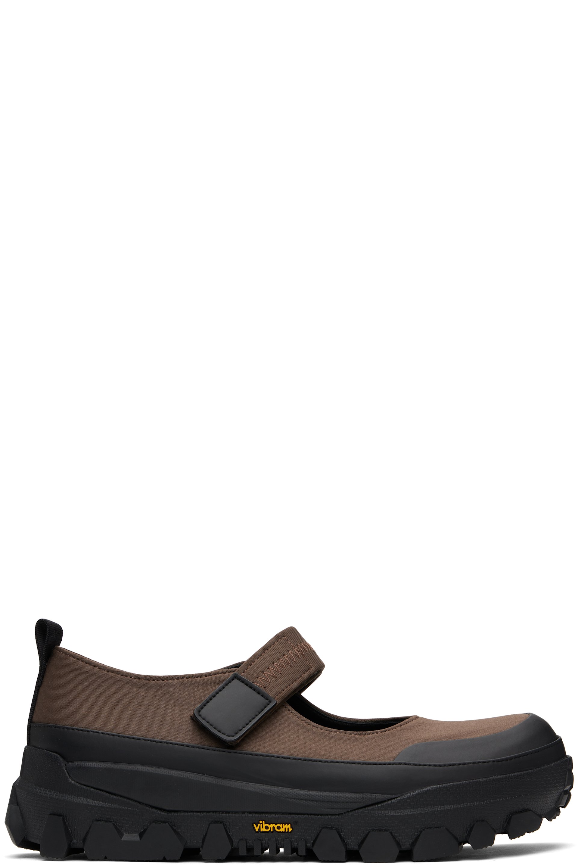 AMOMENTO - Brown & Black Vibram Mary Jane Ballerina Flats