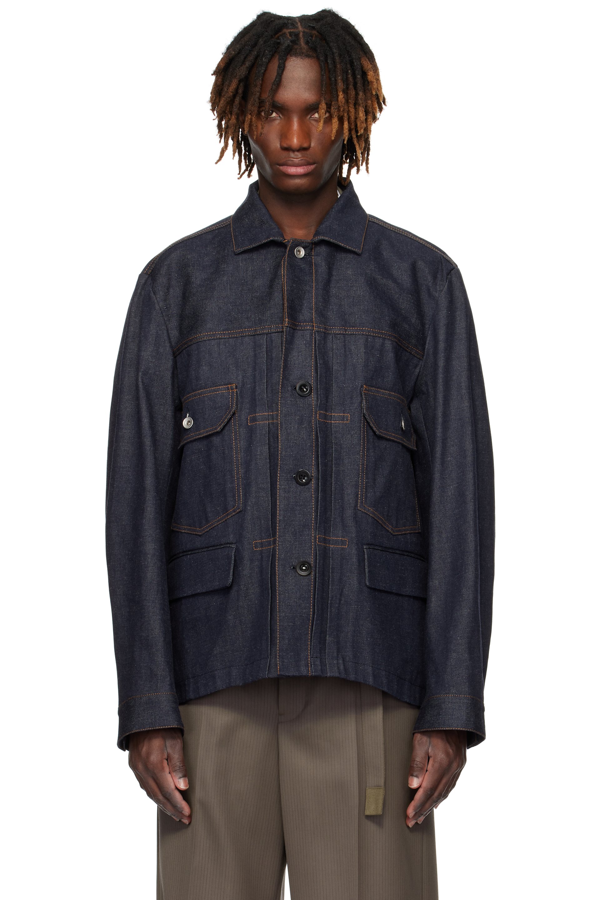 メンズ用 sacai デニムジャケット | SSENSE 日本