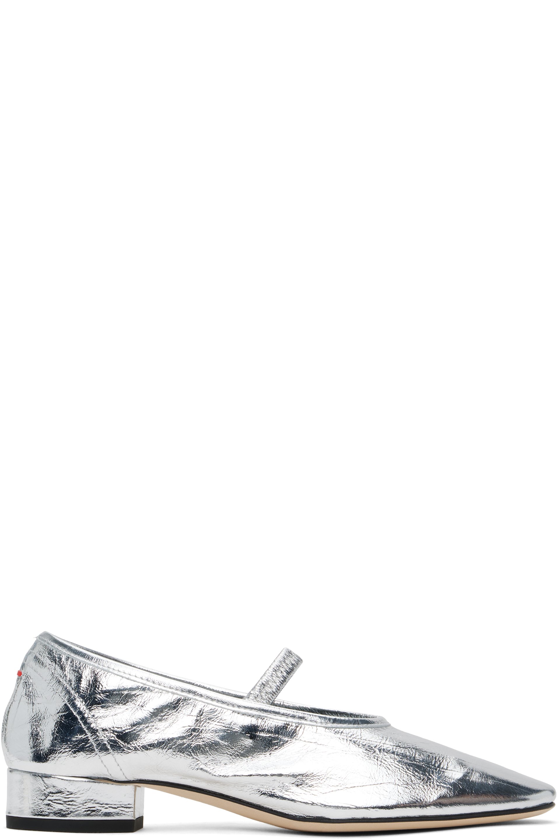 Aeyde - Silver Pippa Leather Ballerina Flats