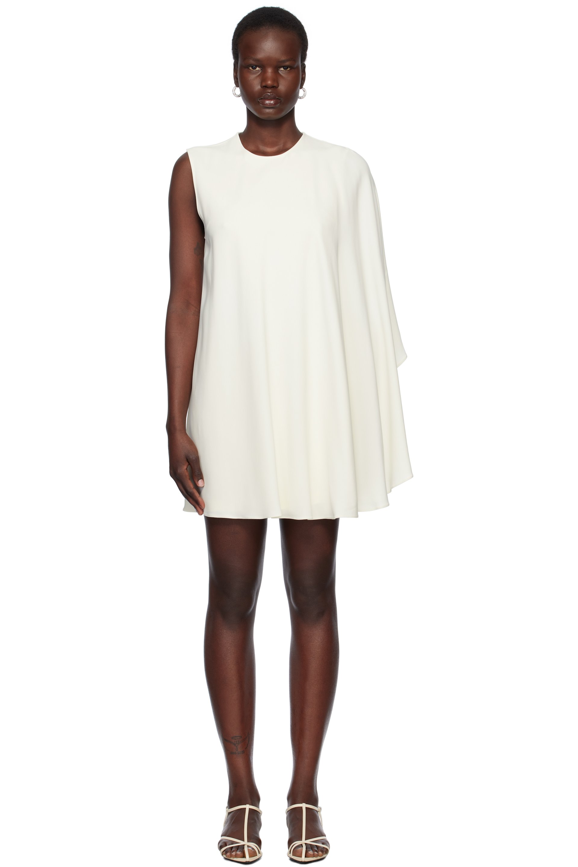 Stella McCartney - Robe courte blanche à manche unique