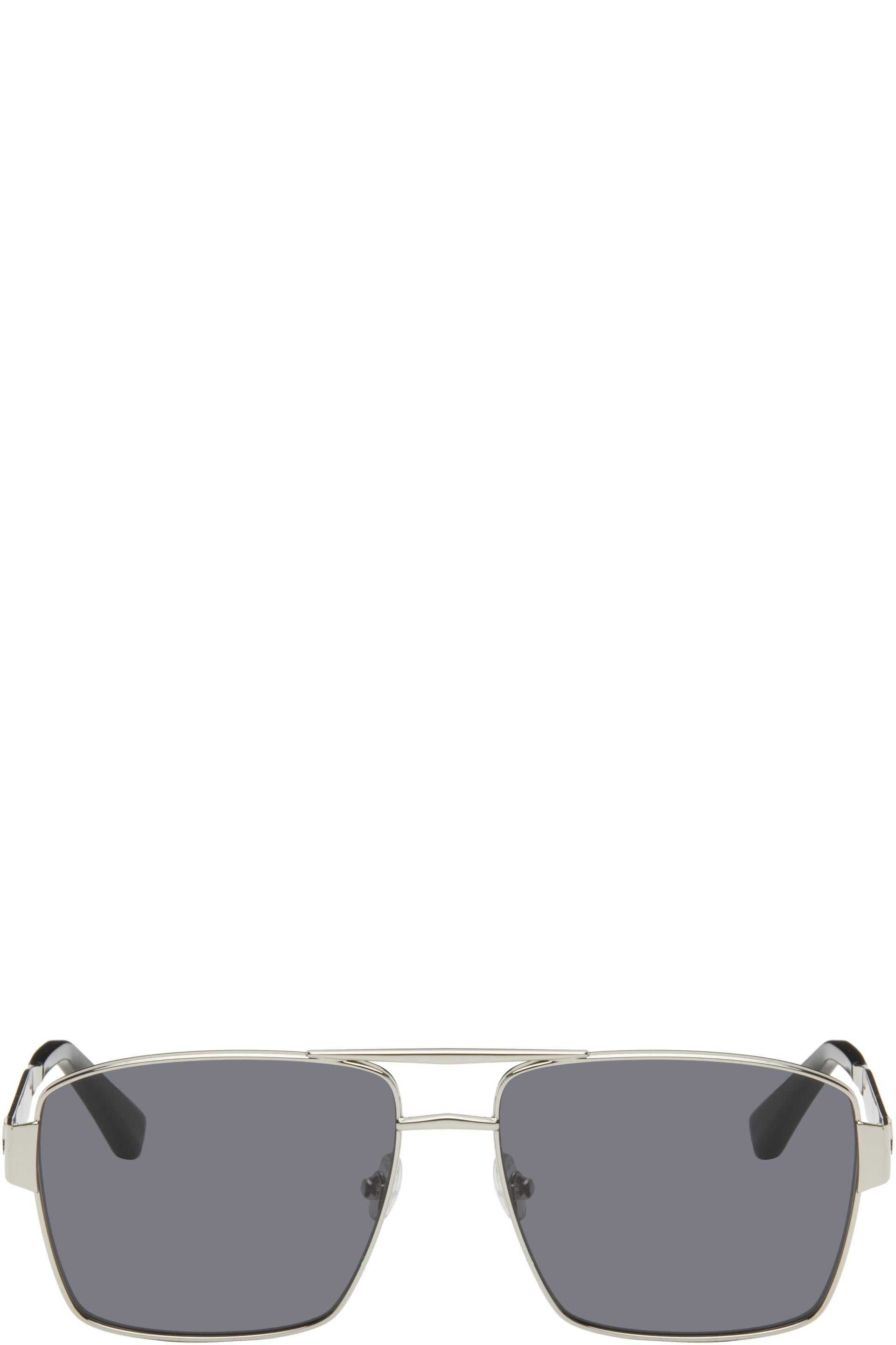 AMI Paris - Lunettes de soleil 75007 argentées en acier inoxydable