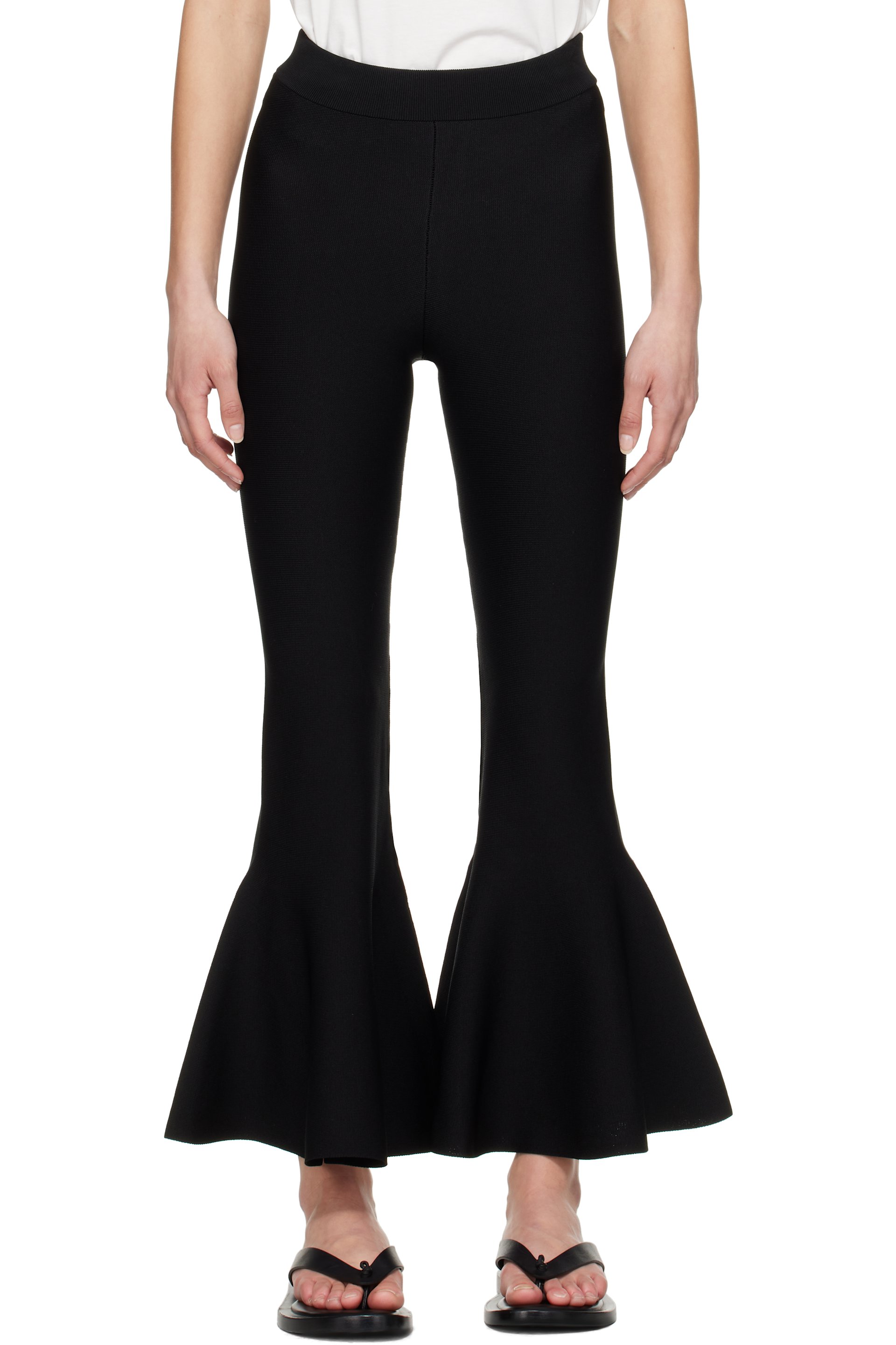 AMI Paris - Pantalon de détente noir à jambes à godets