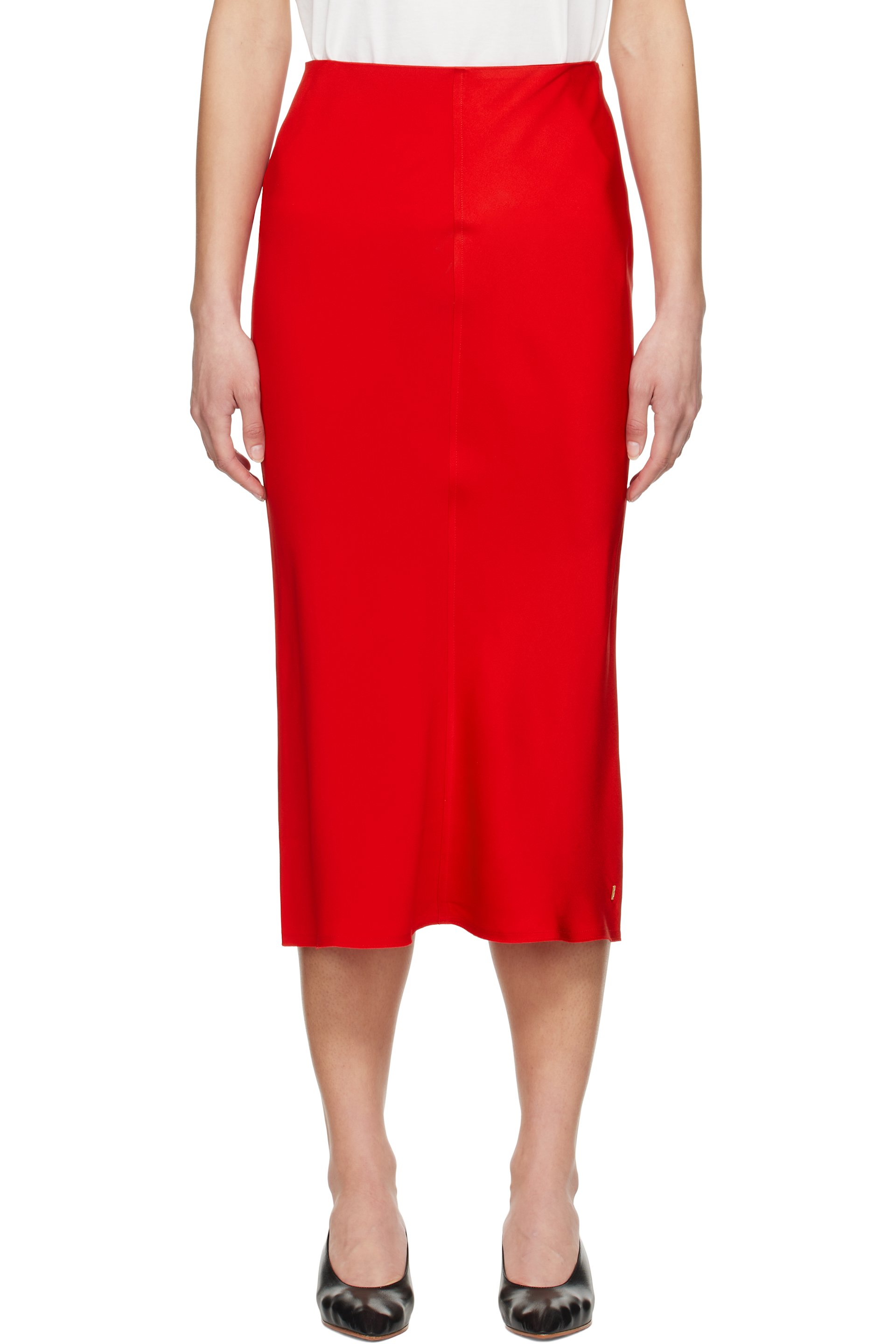 AMI Paris - Jupe midi droite rouge