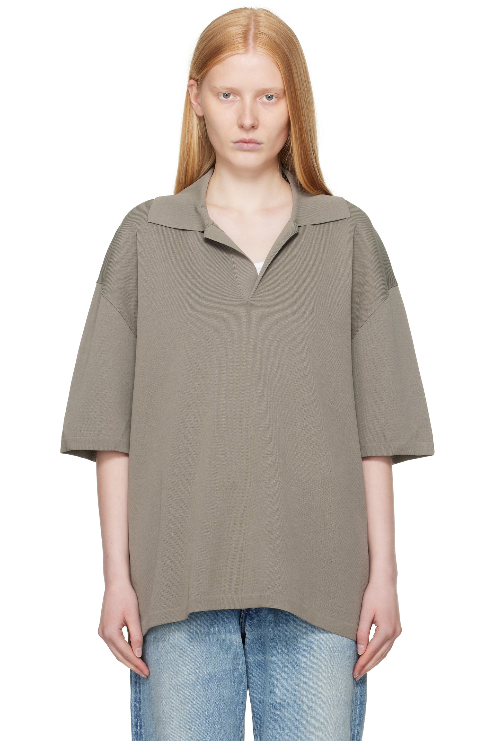 AMI Paris - Polo à manches courtes taupe