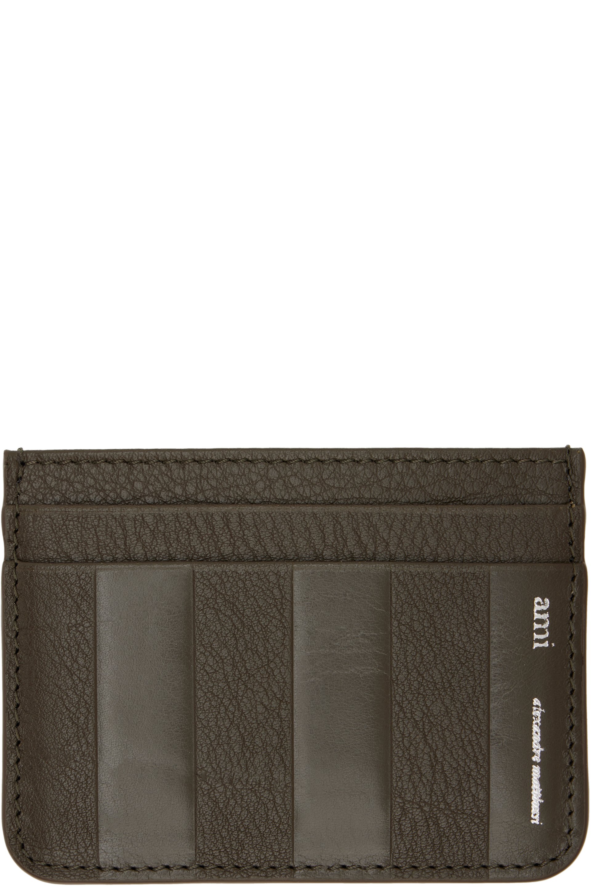 AMI Paris - Khaki Leather Midi Card Holder