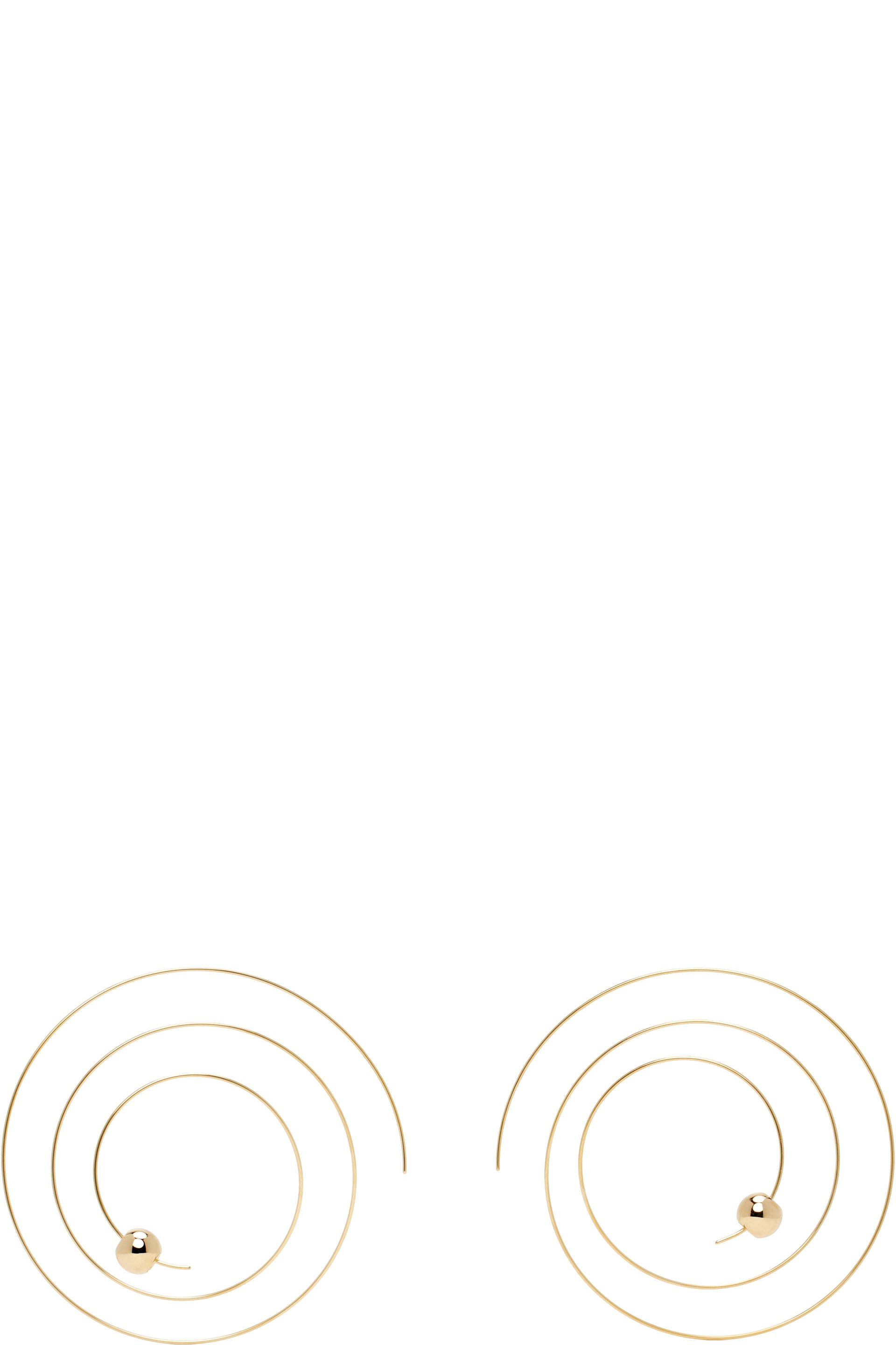 ALAÏA - Boucles d'oreilles minces en spirale dorées