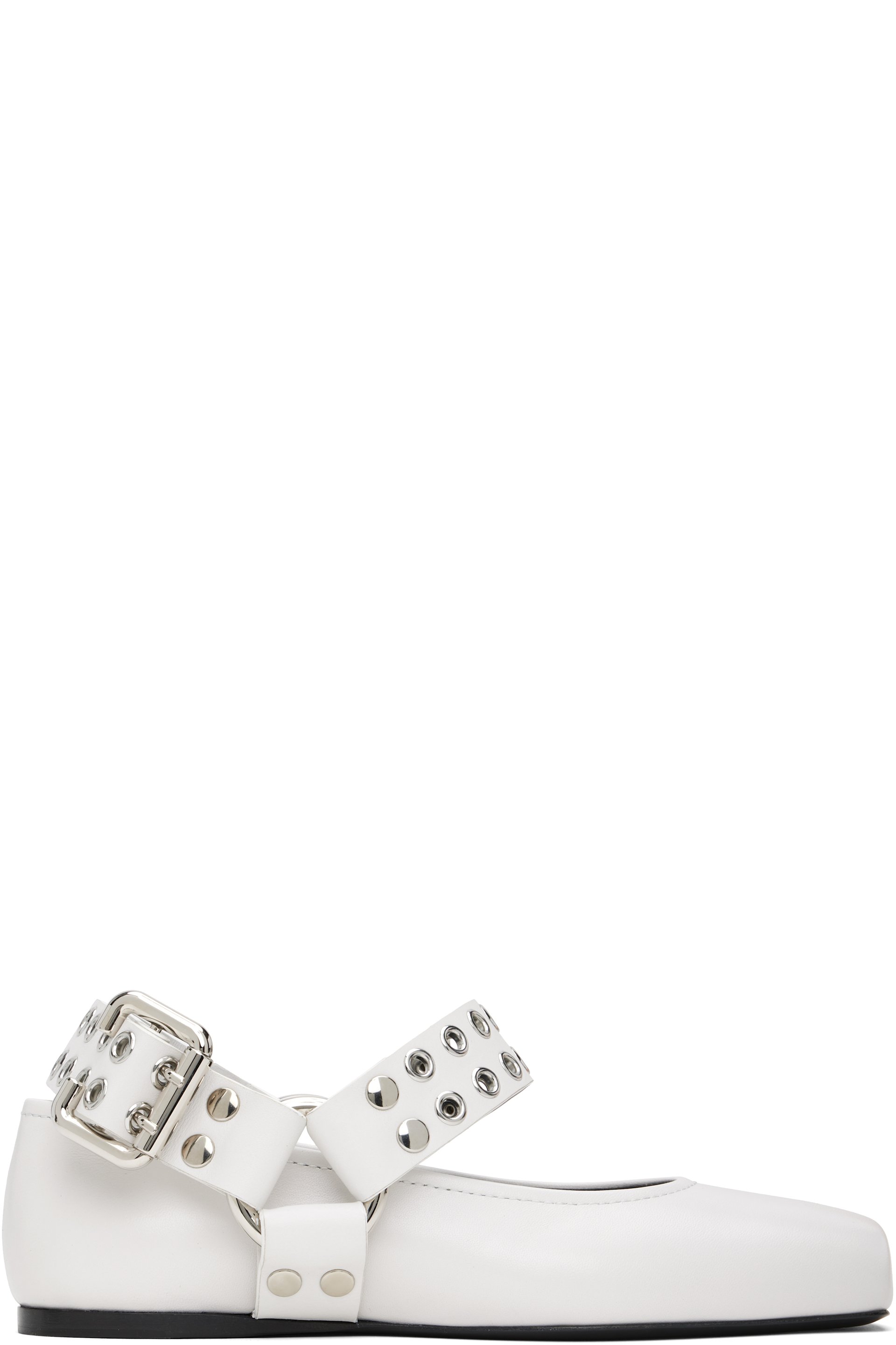 ALAÏA - Ballerines de style motard blanches