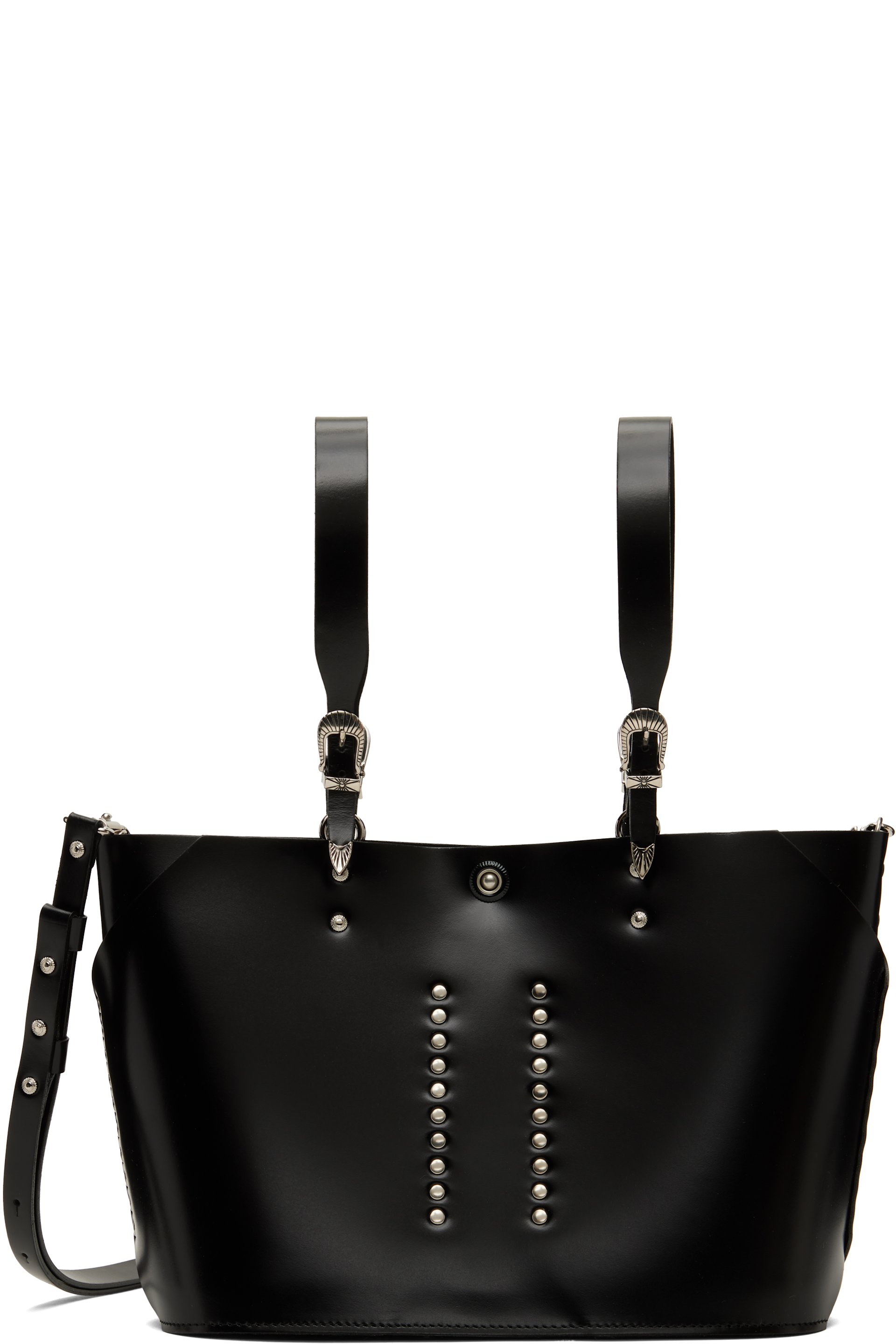 Toga Pulla - Black Big Leather Tote