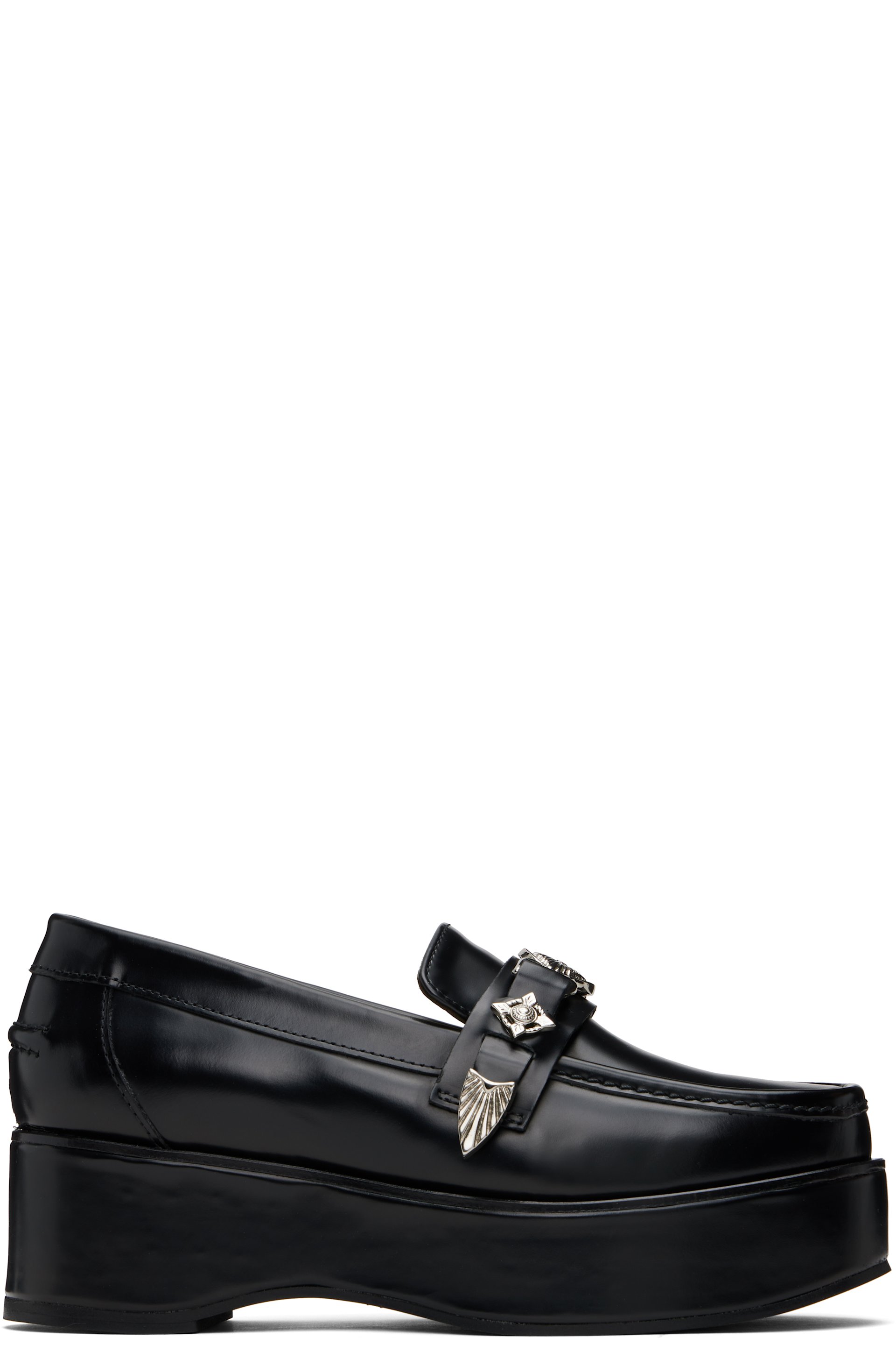 Toga Pulla - Black Polido Platform Loafers