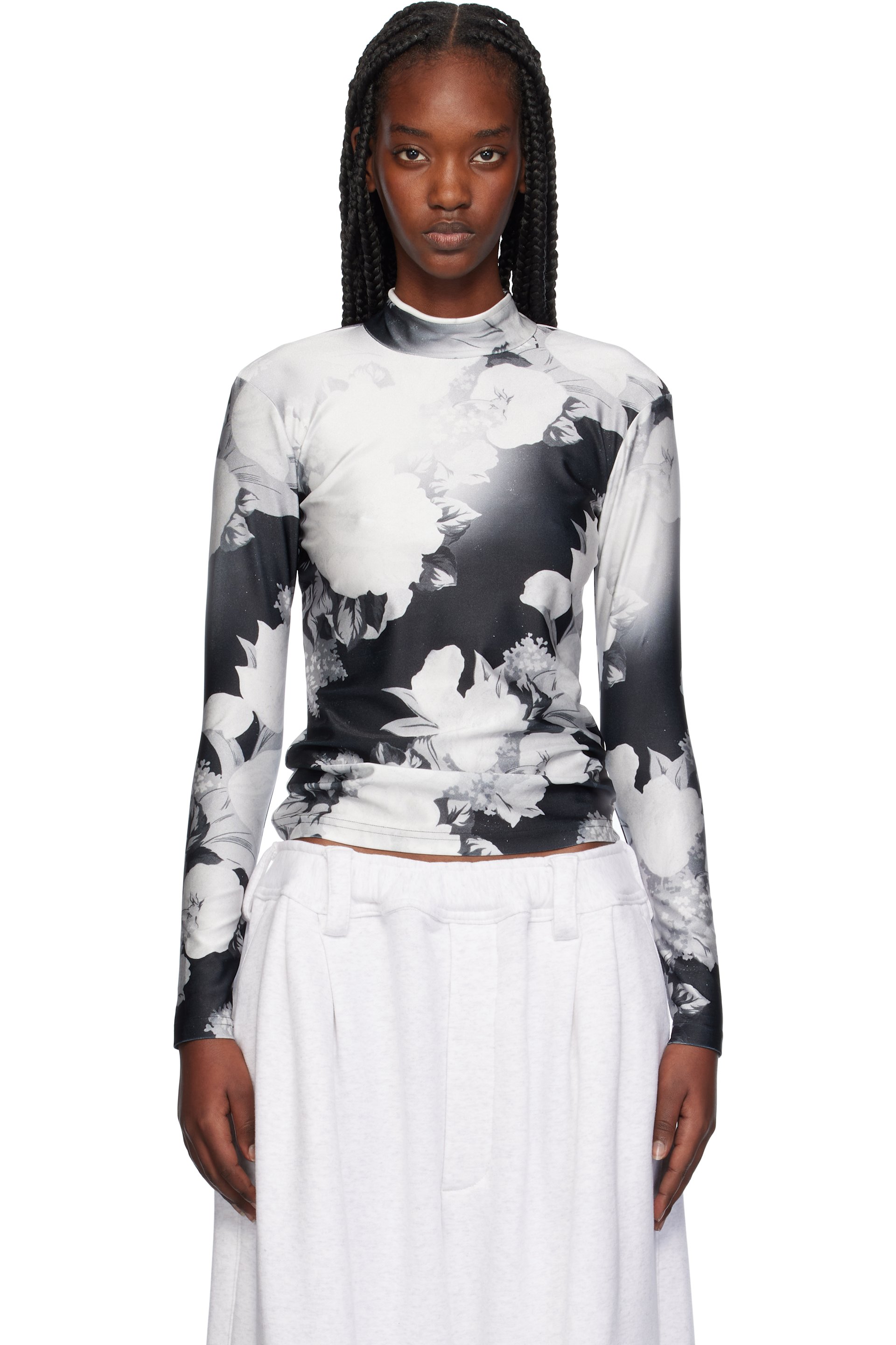 Meryll Rogge - Black & White Long Sleeve Piping Turtleneck