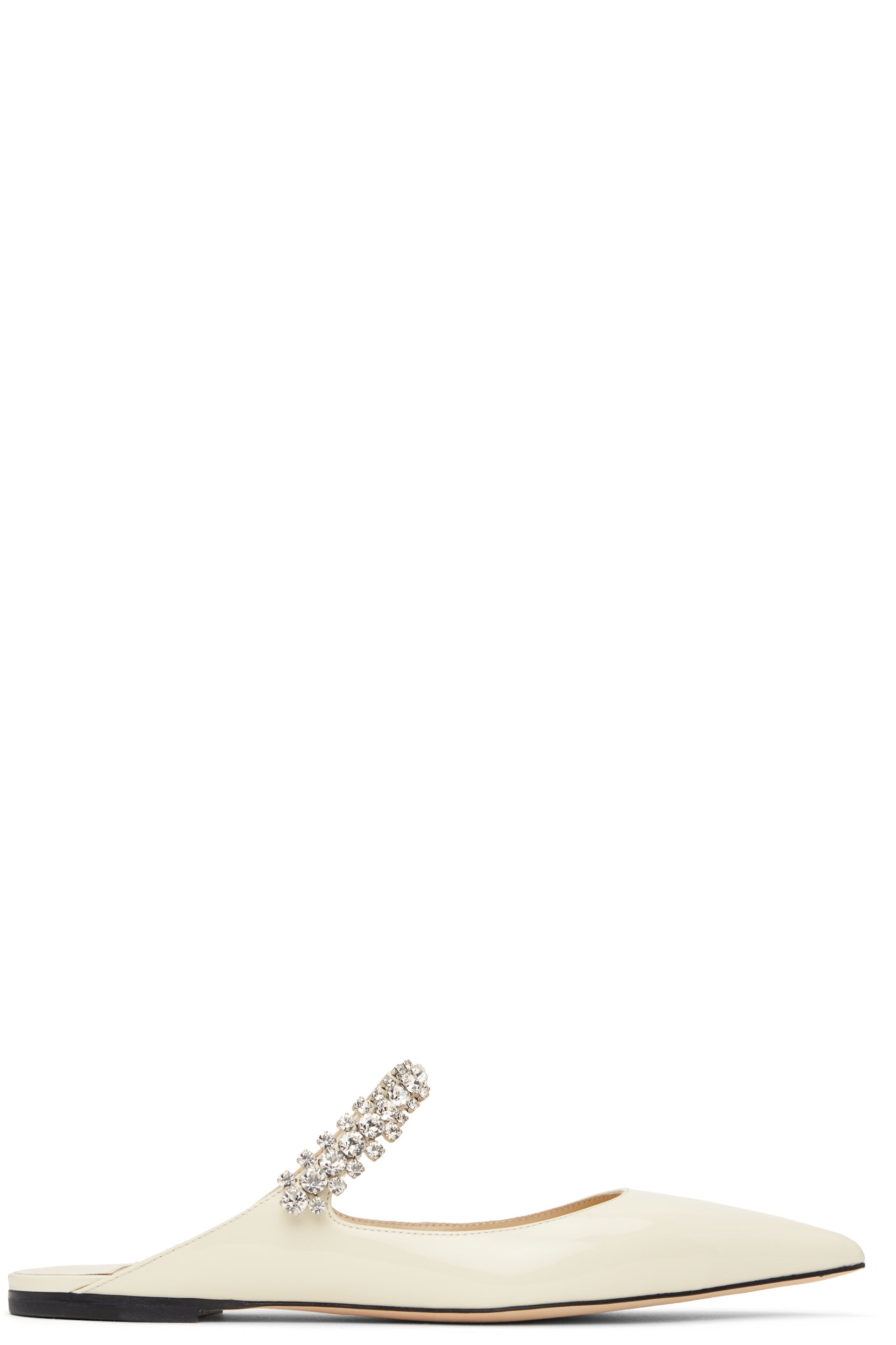 Jimmy Choo - Chaussures à enfiler blanc cassé à bride Bing exclusives à SSENSE