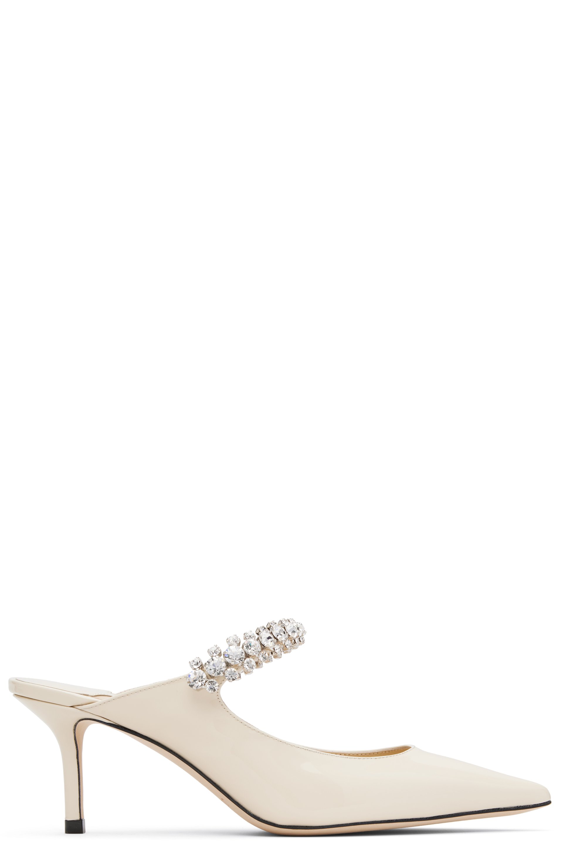 Jimmy Choo - Mules à talon de 65 mm blanc cassé à bride Bing