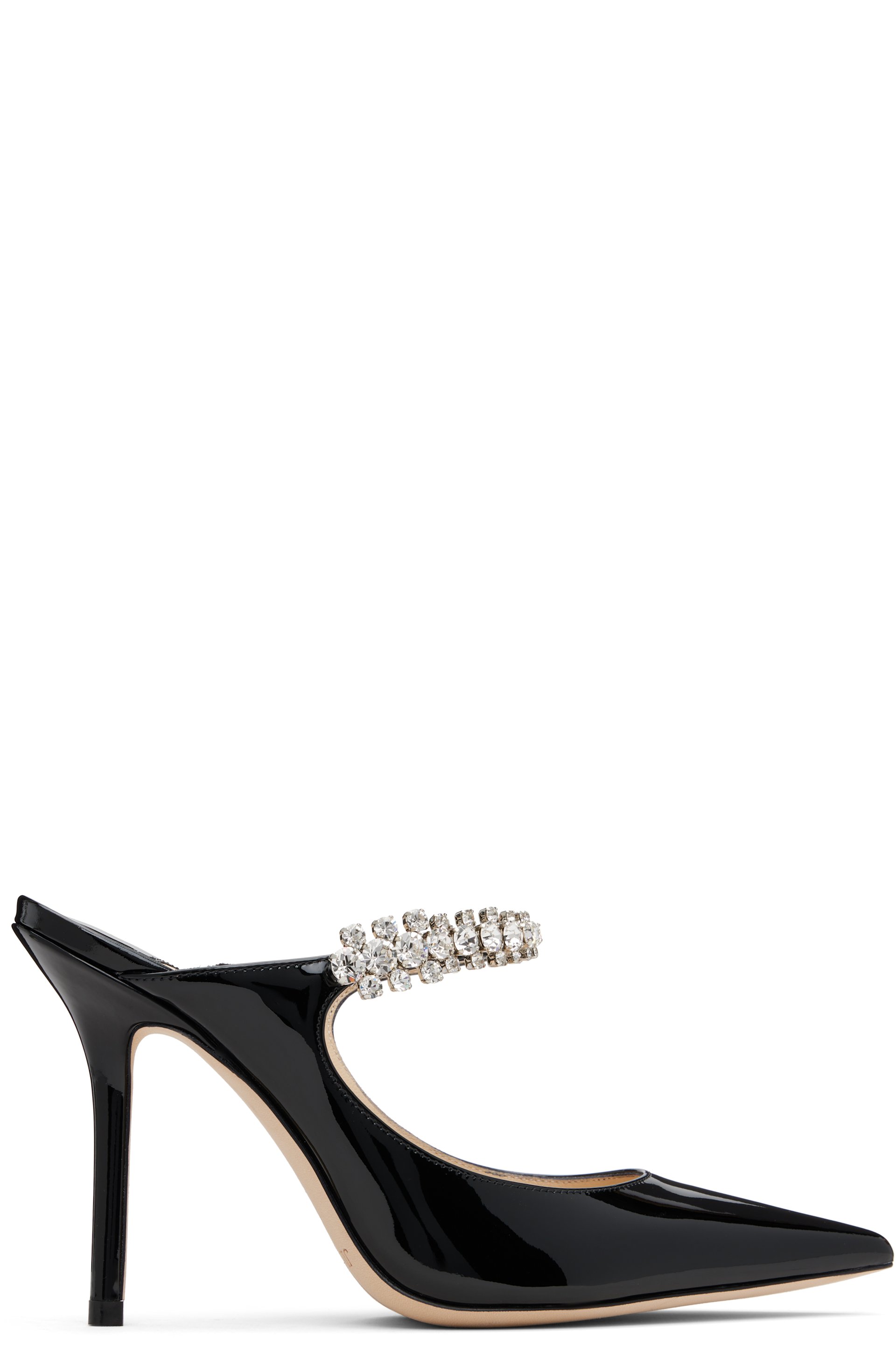 Jimmy Choo - Mules à talon de 100 mm noires à bride Bing
