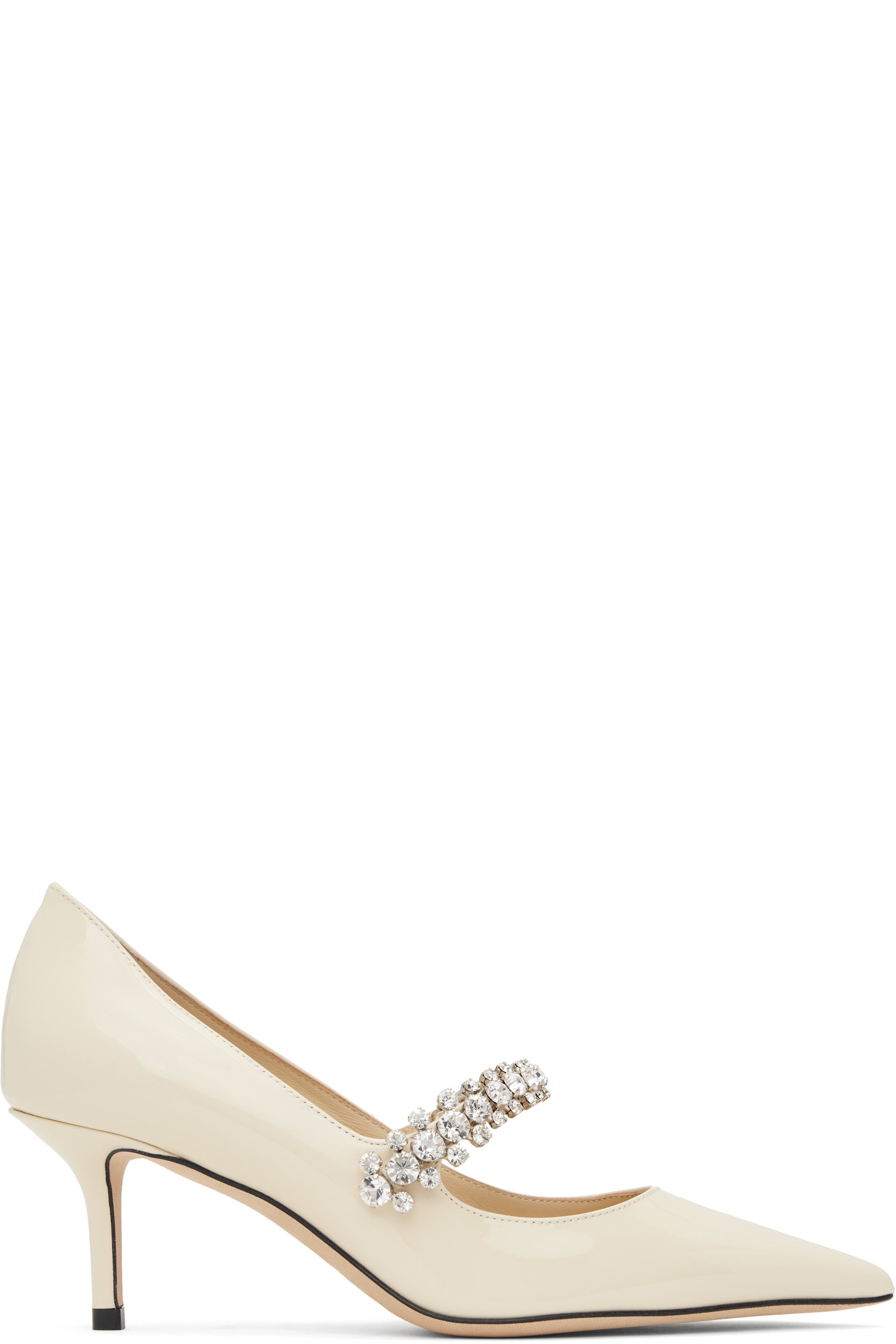 Jimmy Choo - Chaussures à petit talon 65 beiges à bride Bing