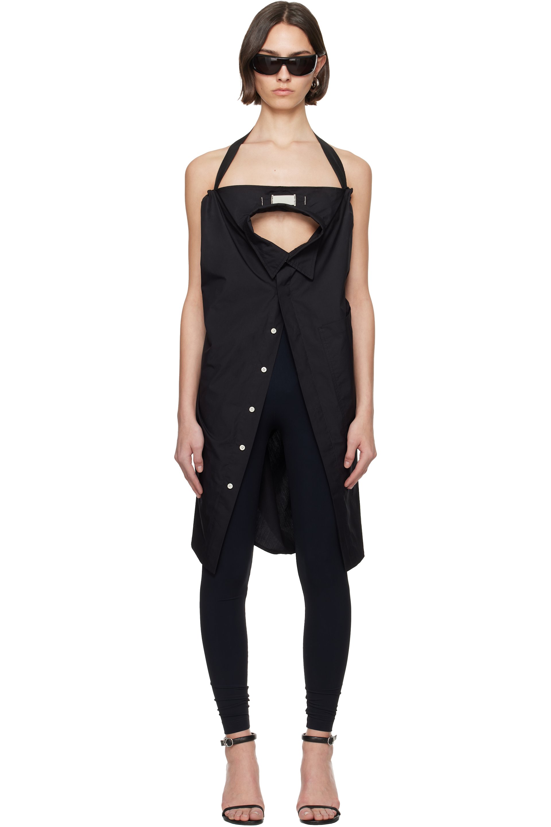 NVL-GARDE - Chemise surdimensionnée noire à dos ouvert