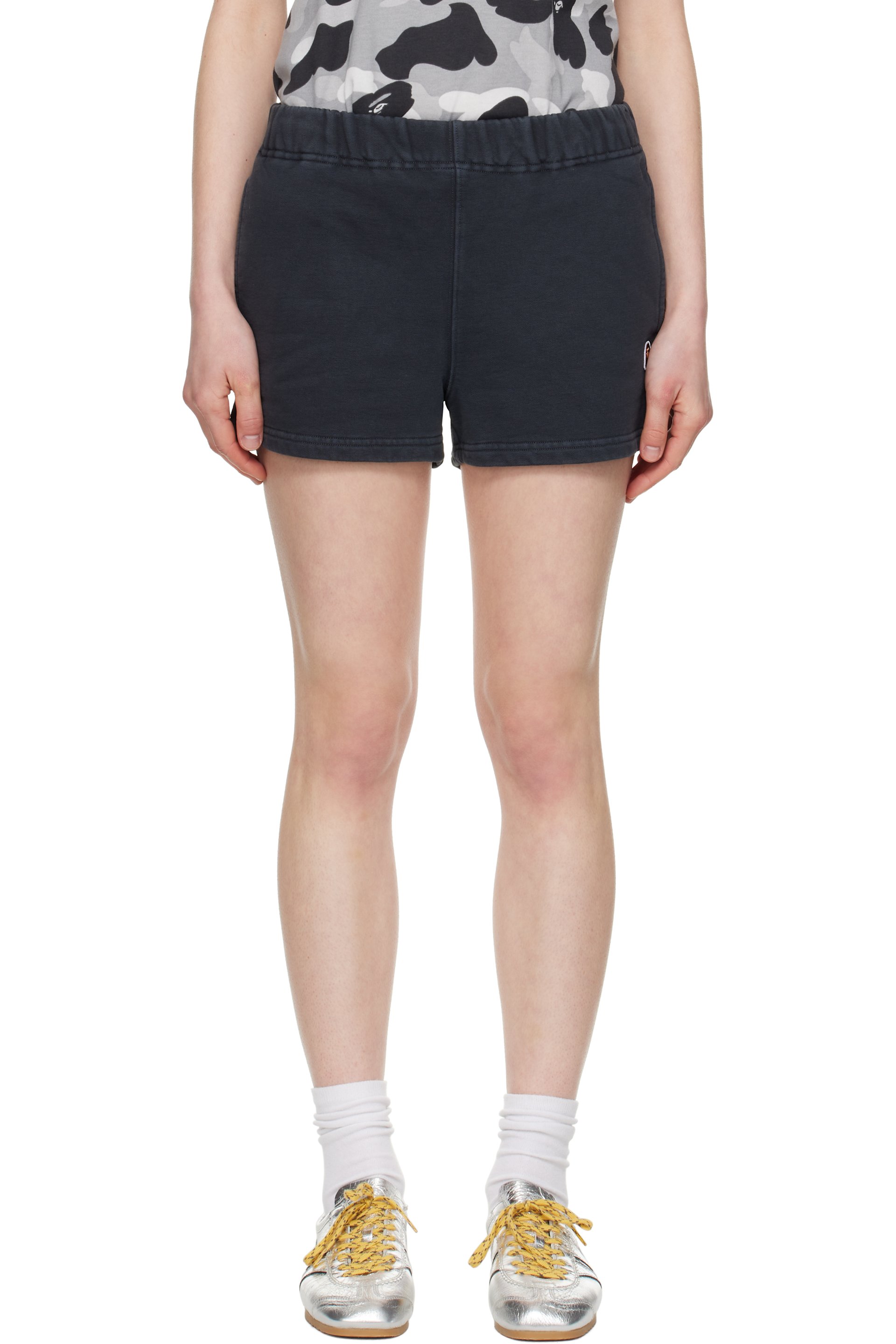 BAPE - Black Pigment Dyed One Point Sweat Shorts