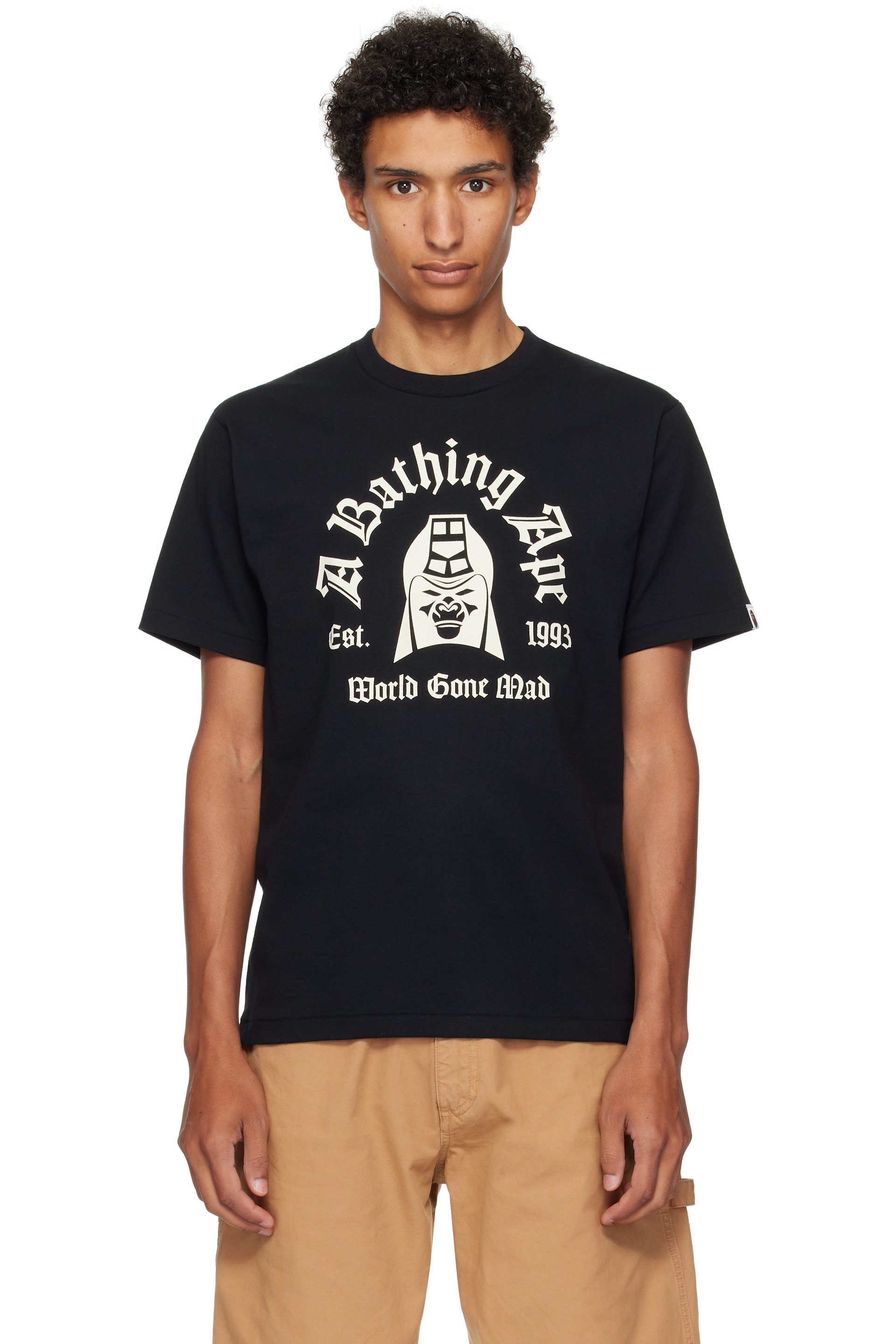 BAPE - Black Printed Mad General College T-shirt