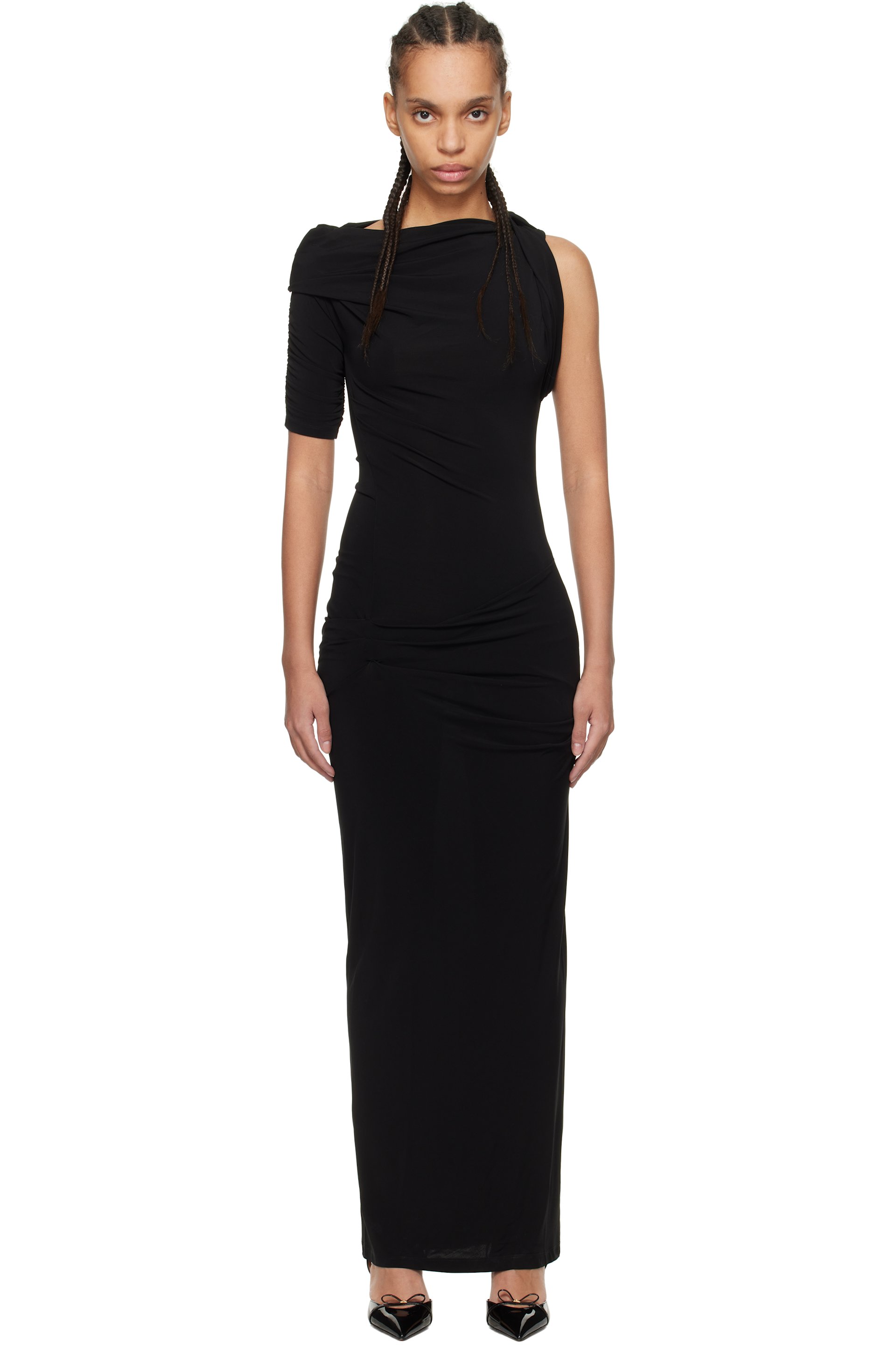 JACQUEMUS - Robe midi Drapeado noire