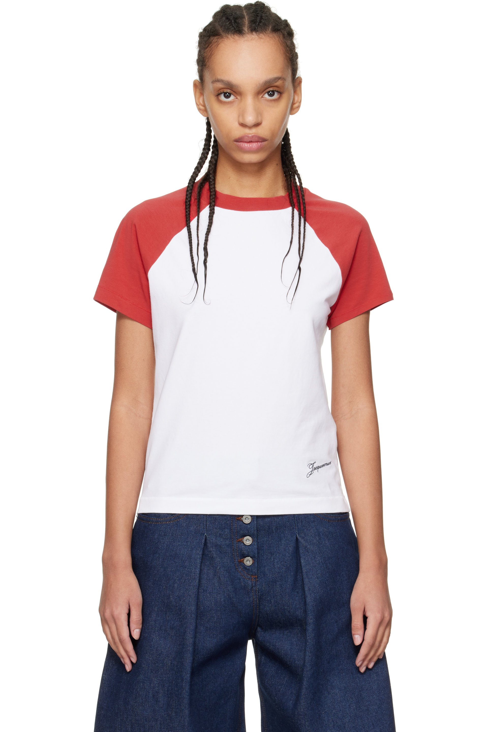 JACQUEMUS - Red 'The Baseball mini' T-shirt