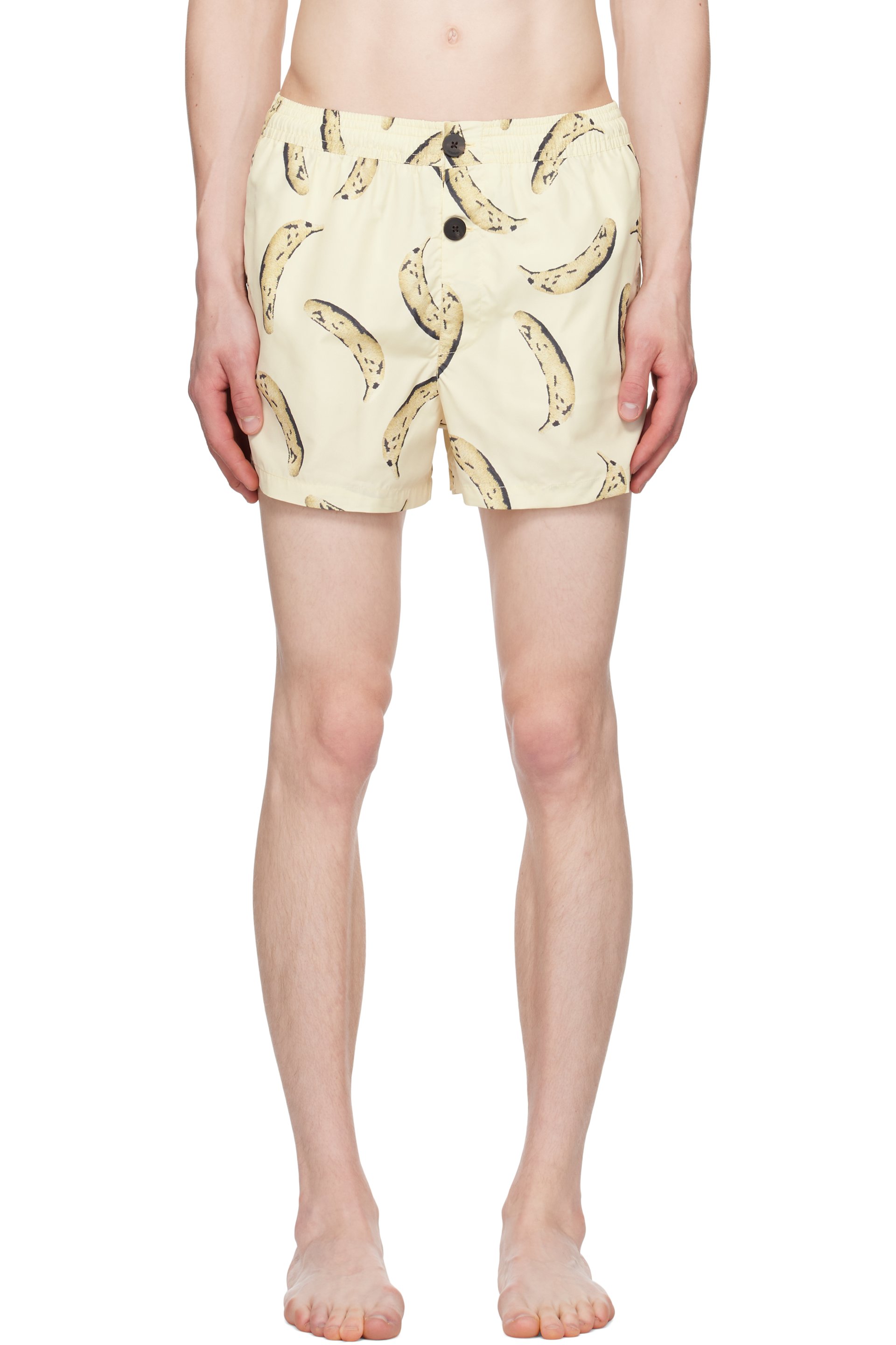 JACQUEMUS - Yellow La Croisière 'The Puntini' Swim Shorts