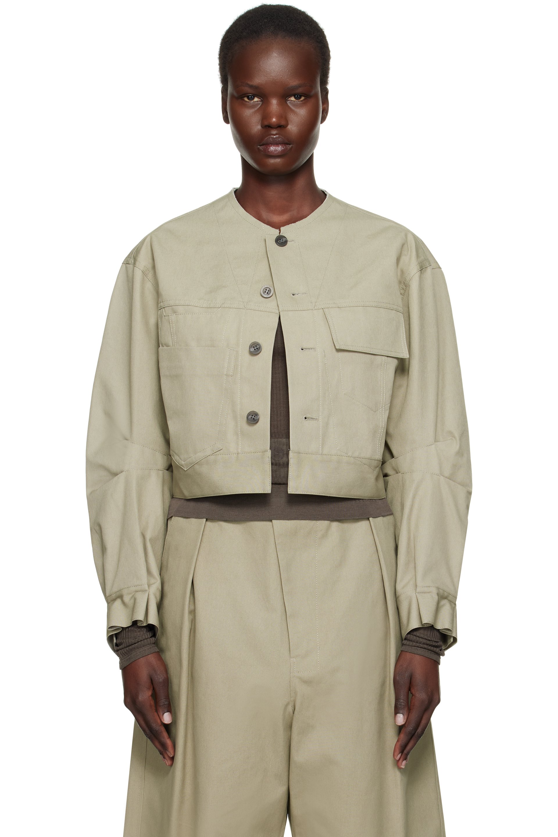 Yohji Yamamoto - Blouson taupe à poches - R
